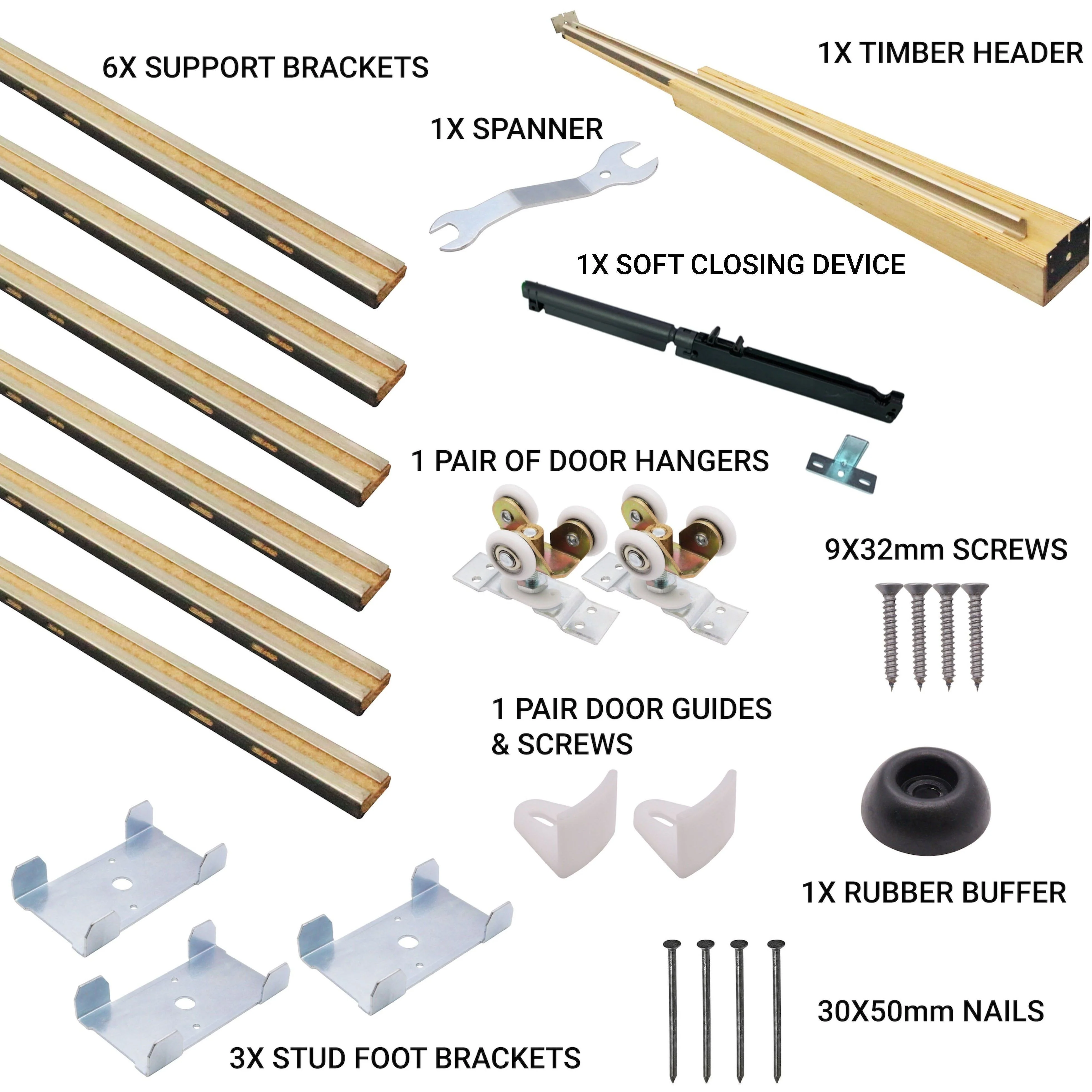 Pocket Door Kit for Single Doors with Soft Close - 915 x 2032mm Max Door Size - 120mm Finished Wall Thickness - Image 5