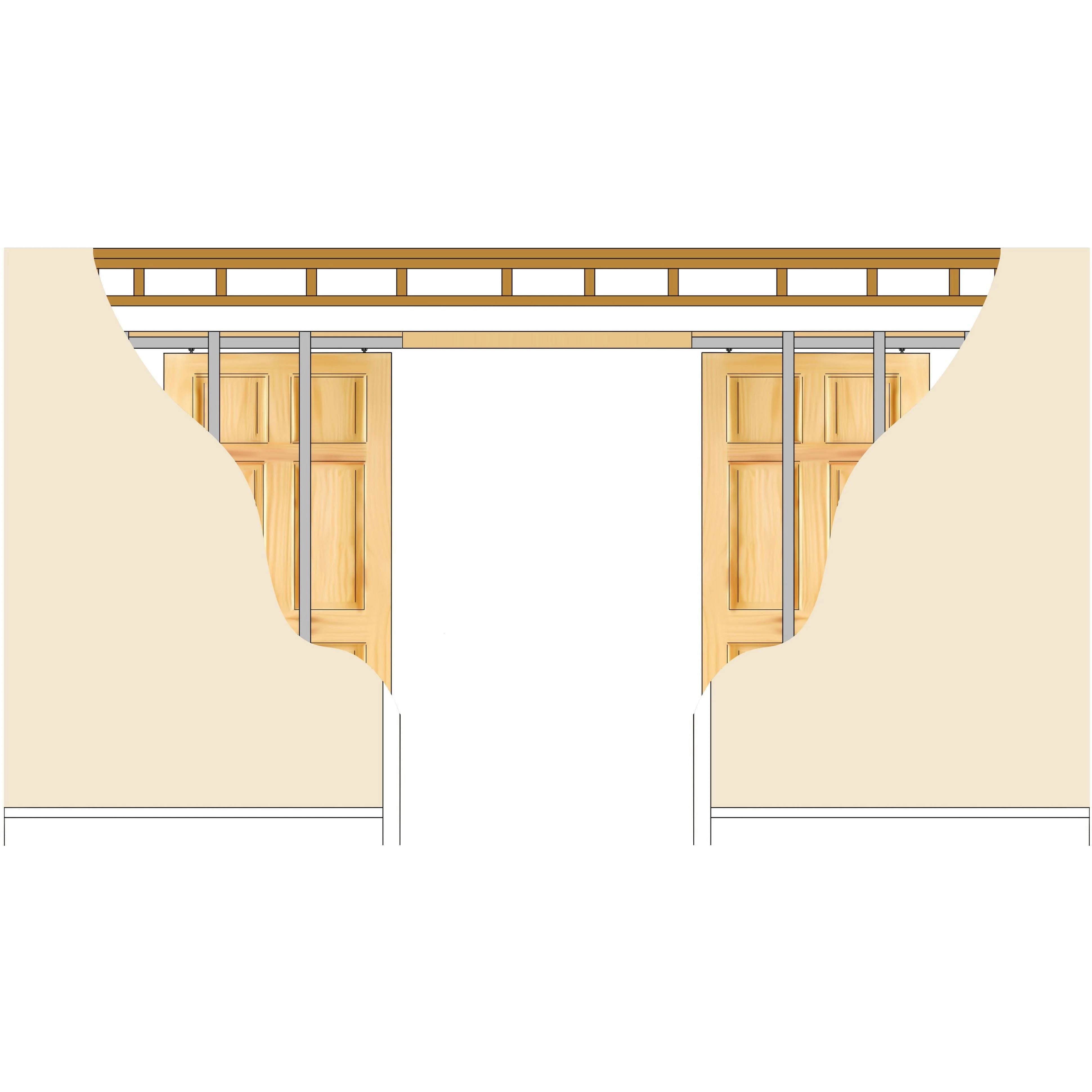 Pocket Door Kit for Double Doors with Soft Close - 915 x 2032mm Max Door Size - 120mm Finished Wall Thickness - Image 3