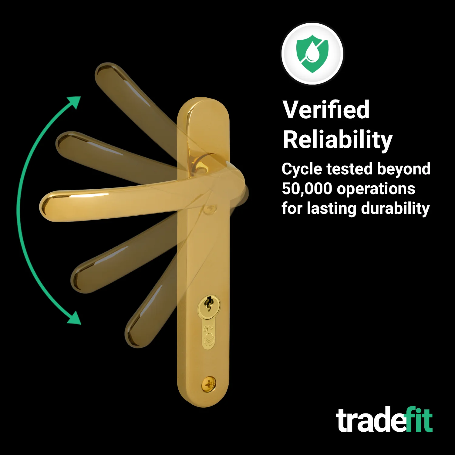 Polished Brass UPVC Door Handles - 92mm PZ Centres - 122mm Fixing Centres - 212 x 32mm - Image 7
