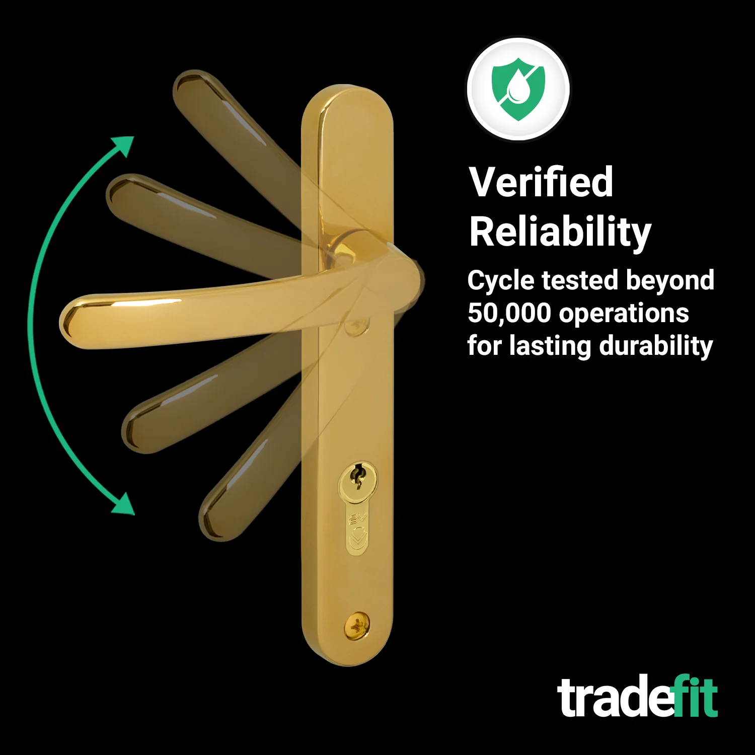 Polished Brass UPVC Door Handles - 92mm PZ Centres - 122mm Fixing Centres - 245 x 34mm - Image 7