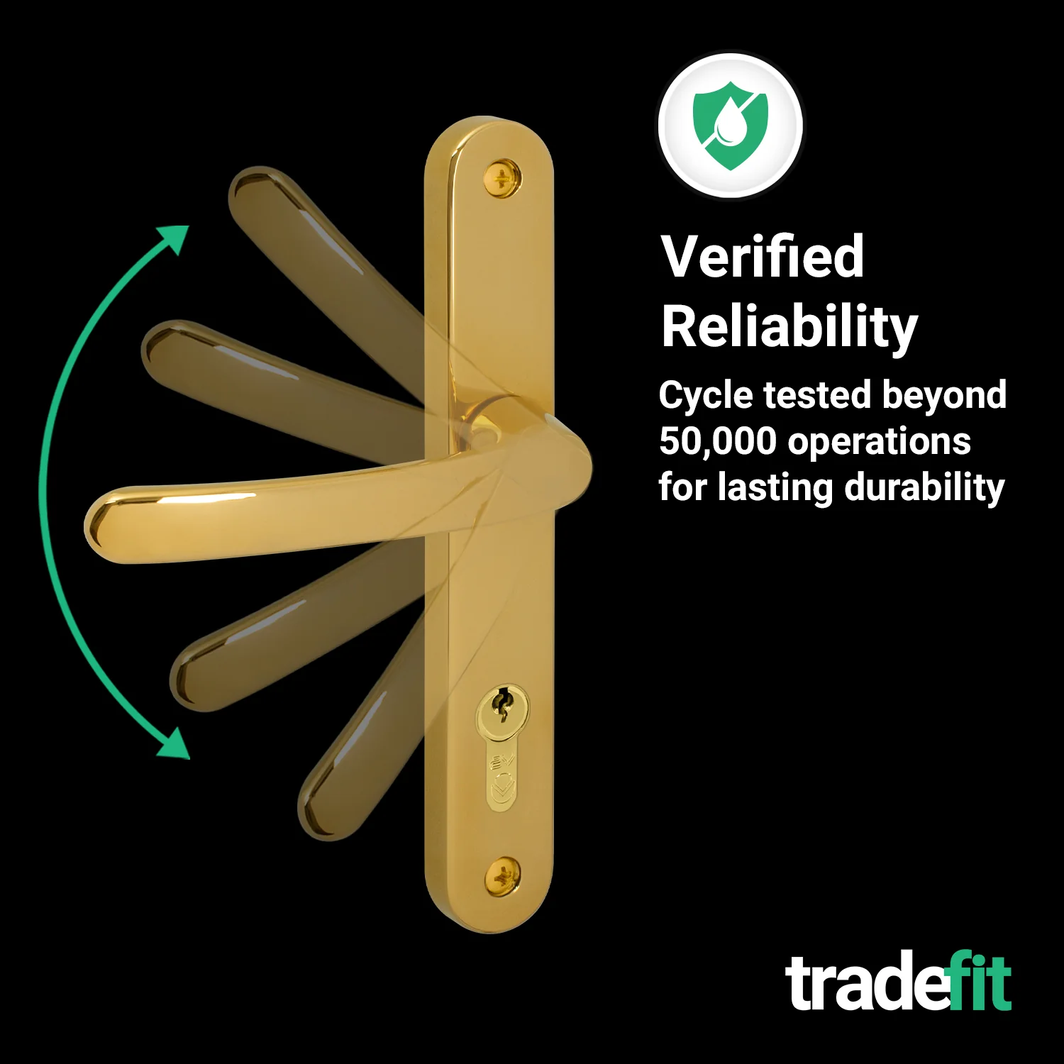 Polished Brass UPVC Door Handles - 92mm PZ Centres - 210 mm Fixing Centres - 242 x 34mm - Image 7