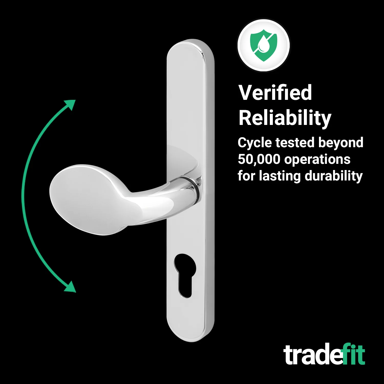Polished Chrome UPVC Lever Pad Door Handles - 68mm PZ Centres - 215mm Fixing Centres - 245 x 32mm - Image 7