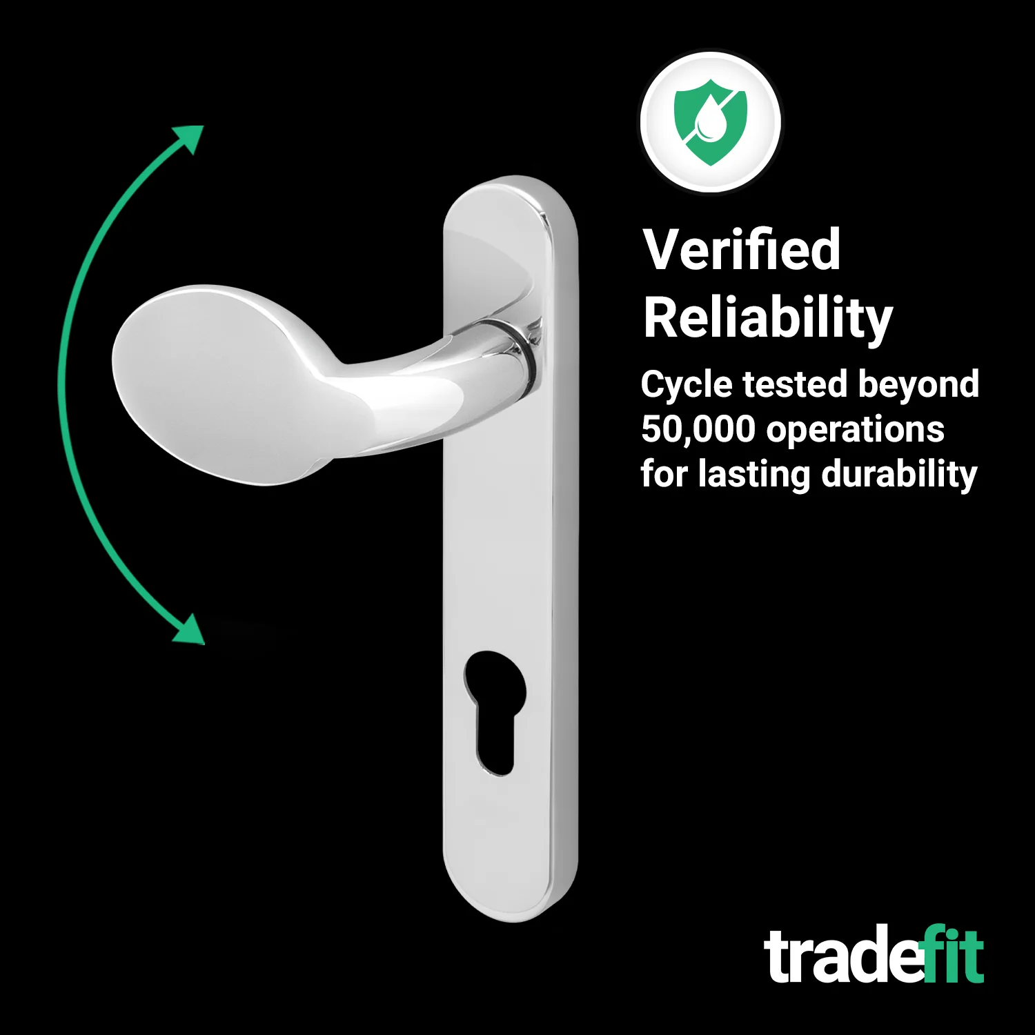 Polished Chrome UPVC Lever Pad Door Handles - 92mm PZ Centres - 122mm Fixing Centres - 212 x 34mm - Image 7