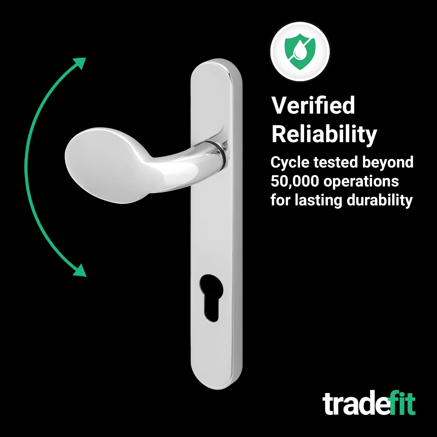 Polished Chrome UPVC Lever Pad Door Handles - 92mm PZ Centres - 122mm Fixing Centres - 245 x 34mm - Image 7