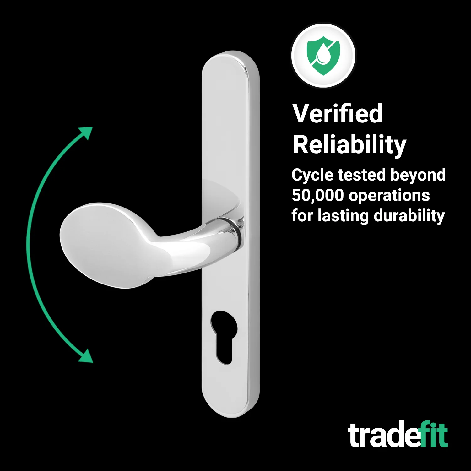 Polished Chrome UPVC Lever Pad Door Handles - 62mm PZ Centres External/92mm PZ Internal - 212mm Fixing Centres - Image 7