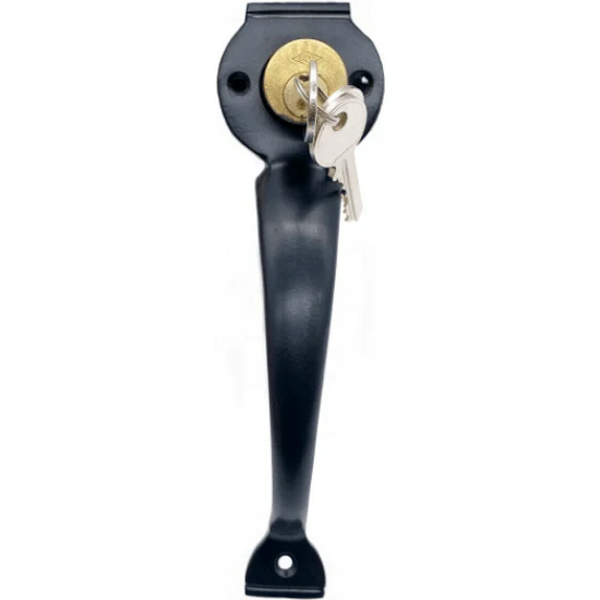 Pull Handle Cylinder Surround Suit Long Throw Gate Lock - 200mm - Black - Image 2