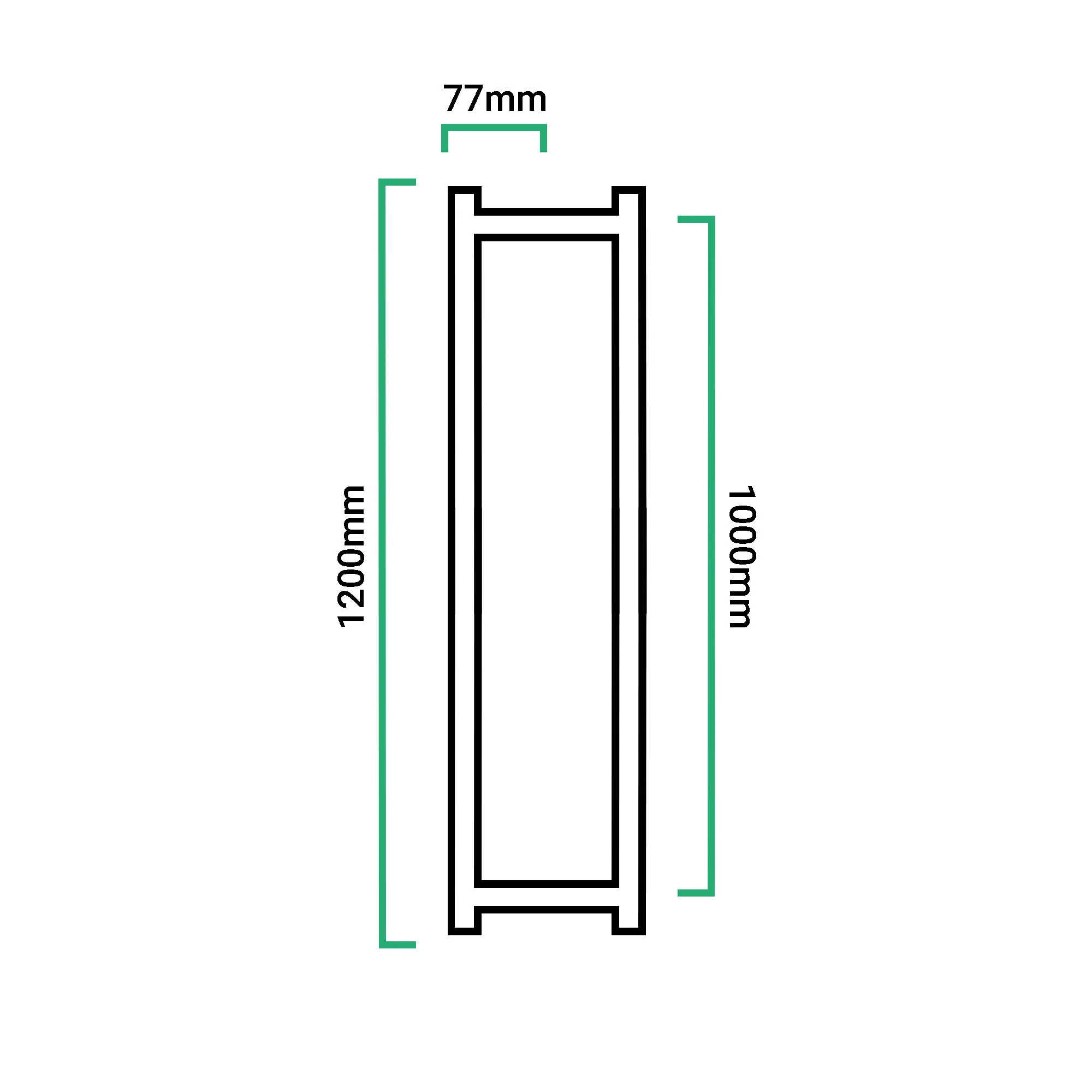 Guardsman Entrance Offset Pull Handles - Back to Back Fix - 1200 x 32mm 1000mm c/c - 316 Satin Stainless Steel - Image 3