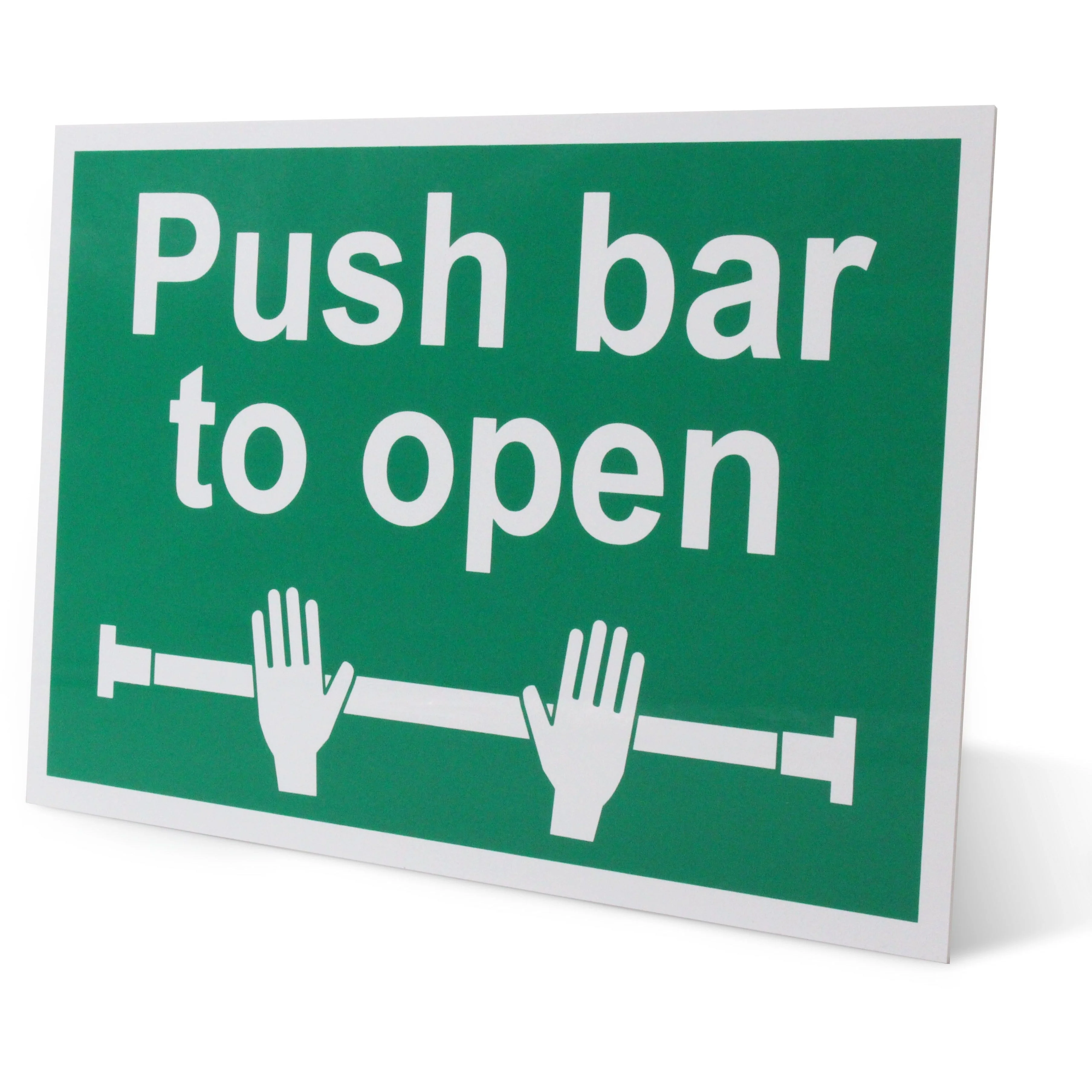 Push Bar To Open Sign 300x200mm Self Adh Semi Rigid PVC - Image 6