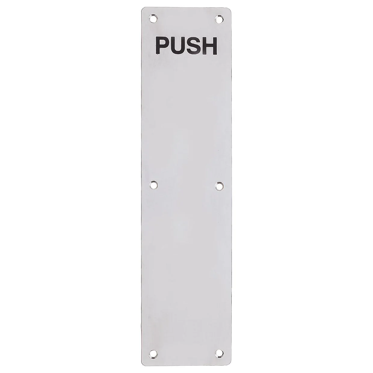 Push Engraved Door Finger Push Plate - 75mm x 300mm - Radius - Satin Stainless