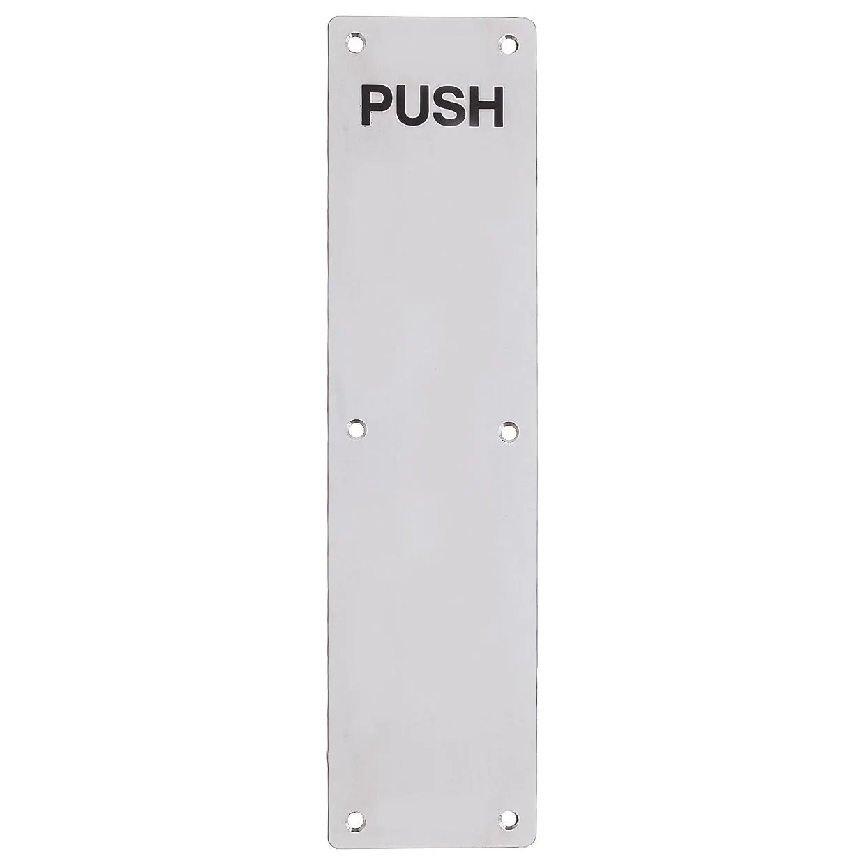 Push Engraved Door Finger Push Plate - 75mm x 350mm - Radius - Satin Stainless