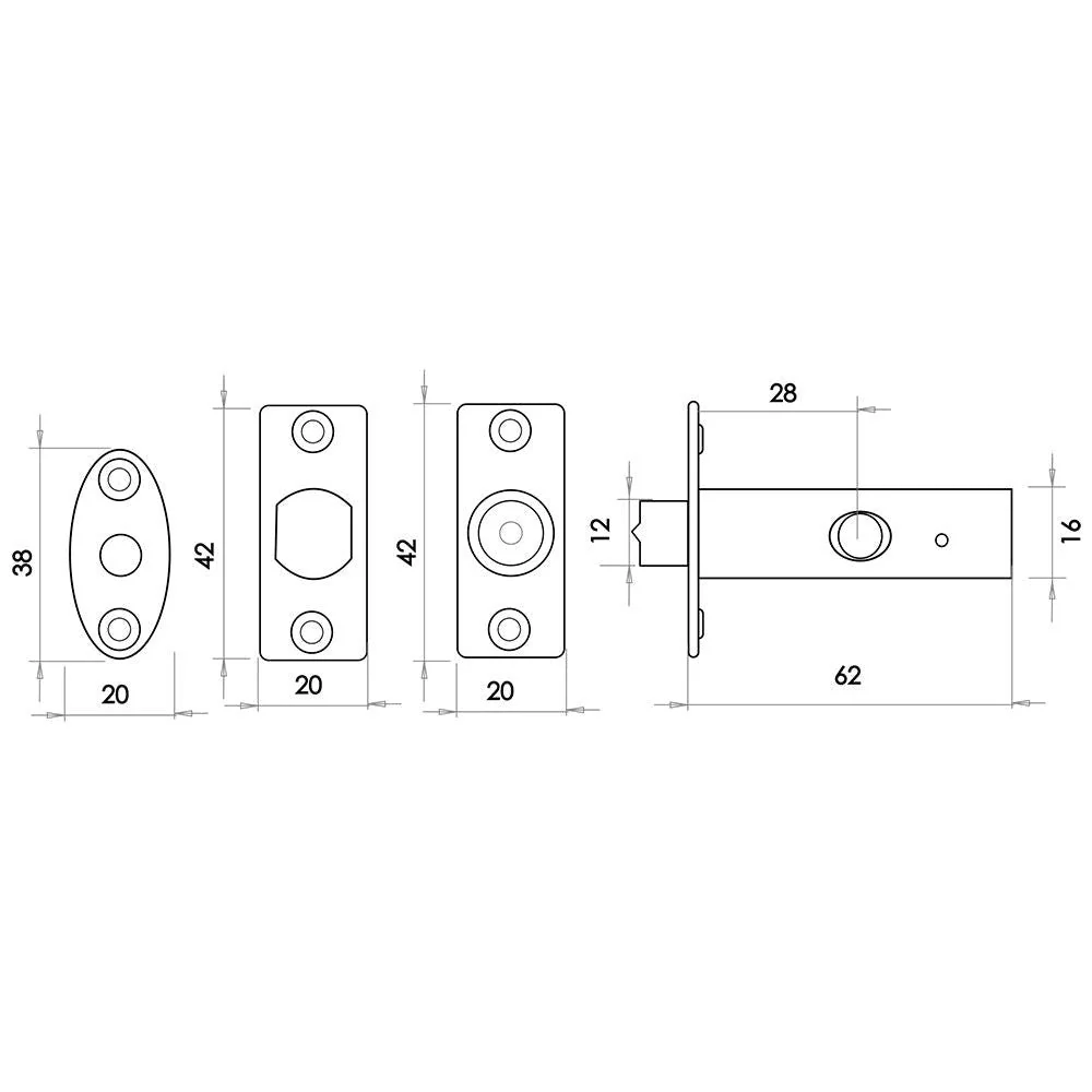 Concealed Door Security Rack Bolts Pack of 2 + 2 Keys - 61mm - Black - Image 3