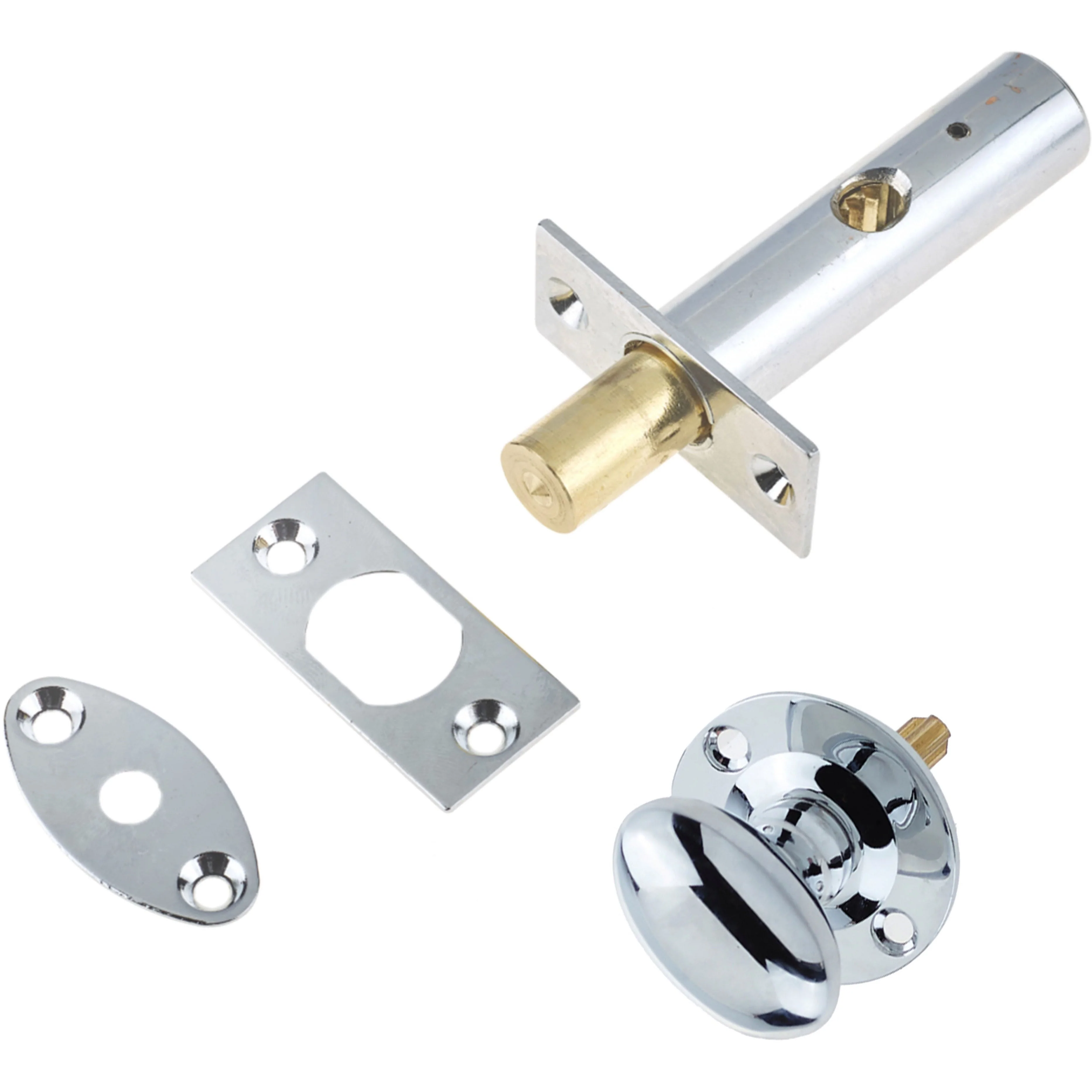 Rack Bolt & Oval Thumb Turn - 61mm Case 28mm Backset - Polished Chrome
