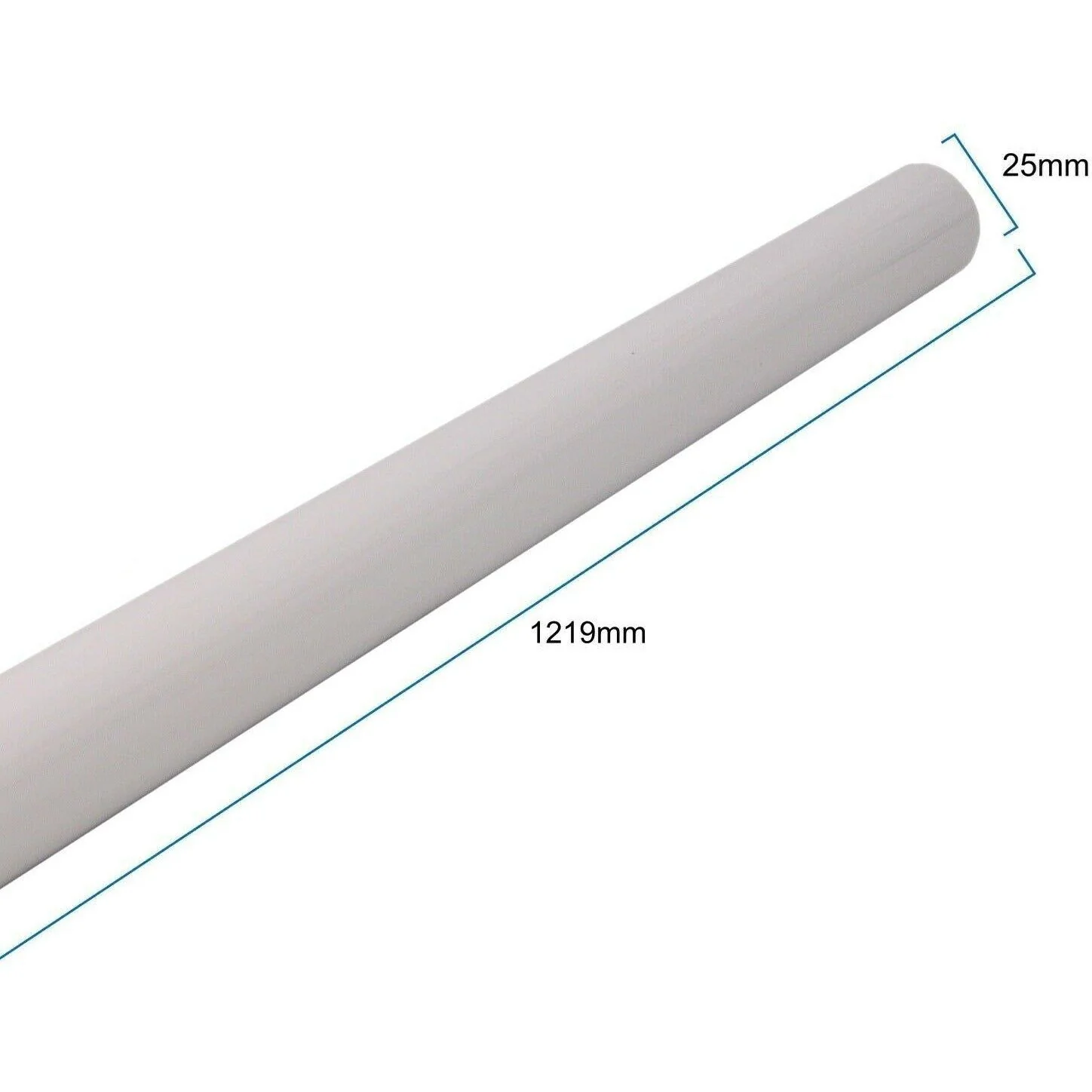 Wardrobe Rail Kit - 25mm Tube - 2500mm Rail with 2x End Brackets & 1x Centre Brackets - White - Image 4