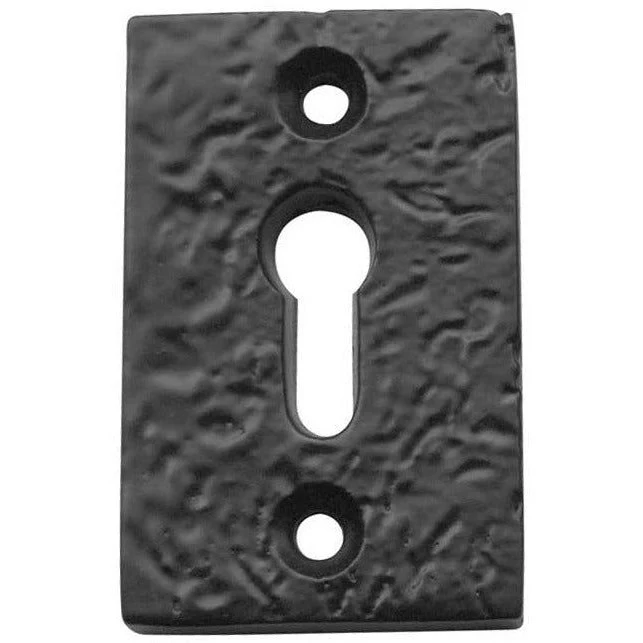 Rectangular Keyhole Cover Escutcheon - 50x30mm - Black Antique Iron
