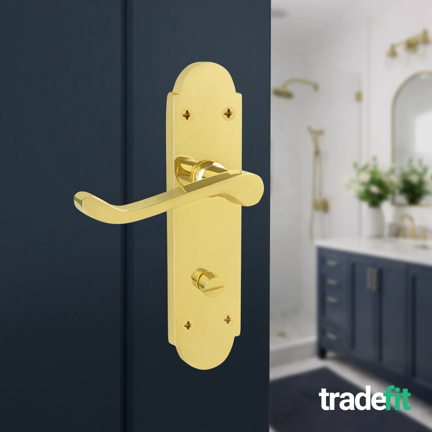 Victorian Rectory Polished Brass Lever Door Handle Pack - 64mm Bathroom Lock - Image 6