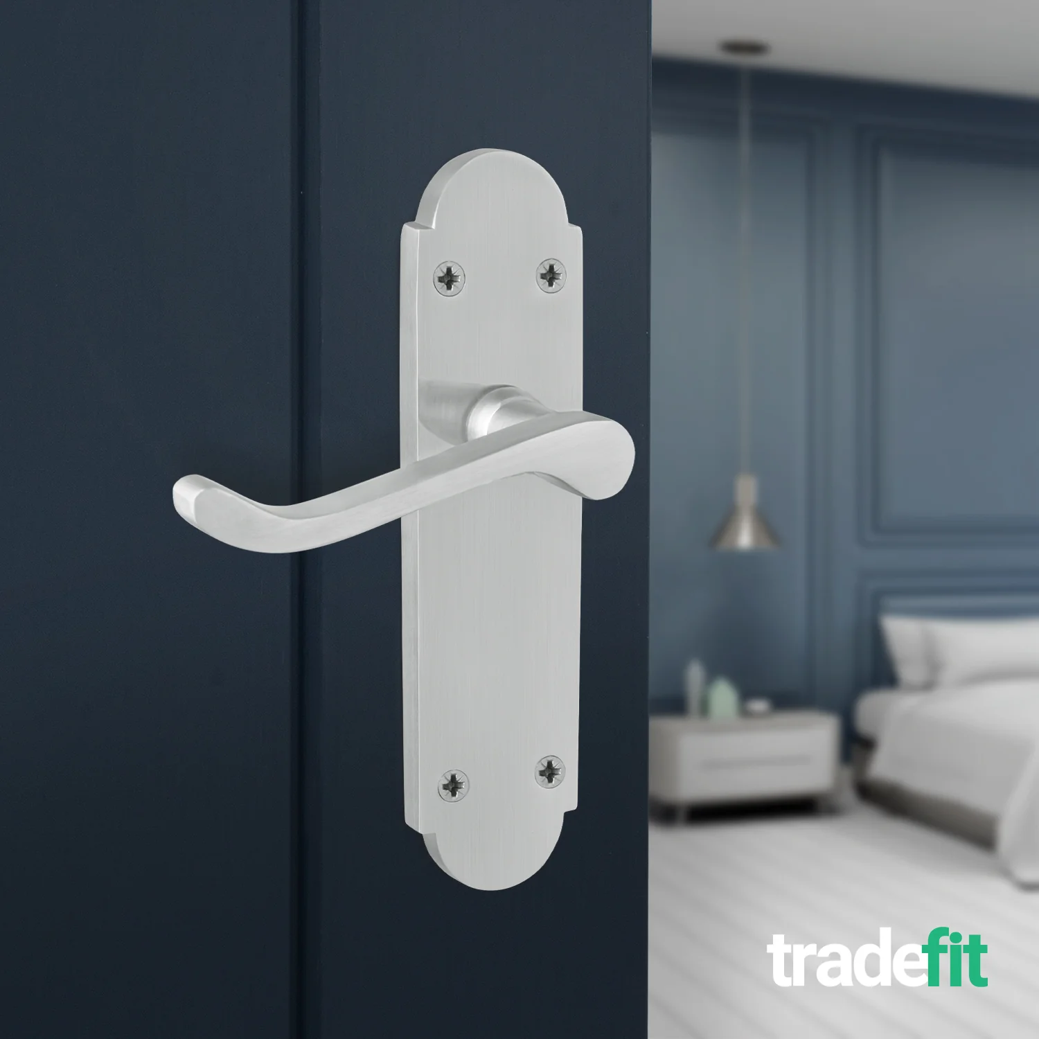 Victorian Rectory Satin Chrome Lever Door Handle Pack - 64mm Latch - 76mm Hinges - Image 6