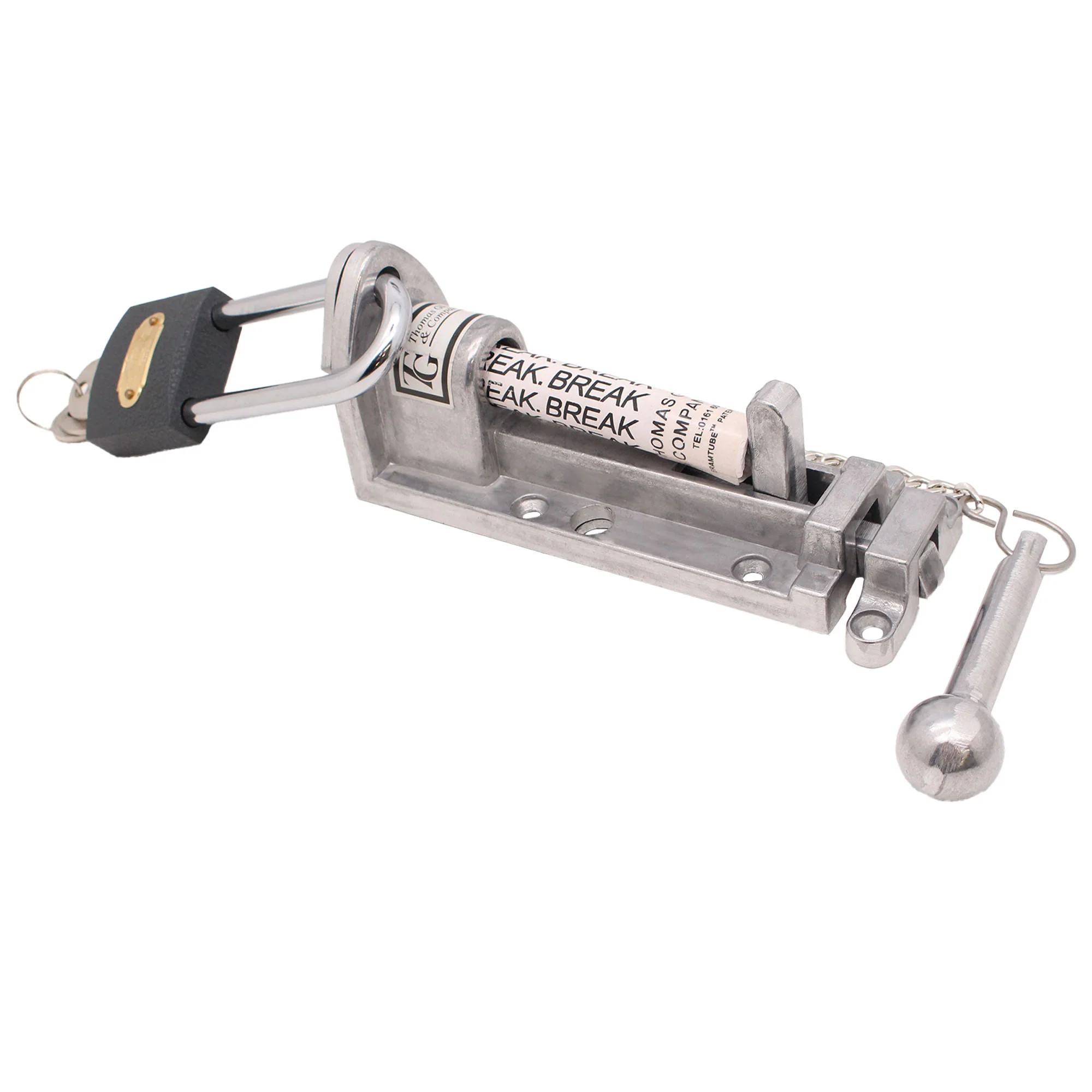 Emergency Exit Break Glass Panic Bolt Kit with Ceramic Tube & Padlock - Image 6