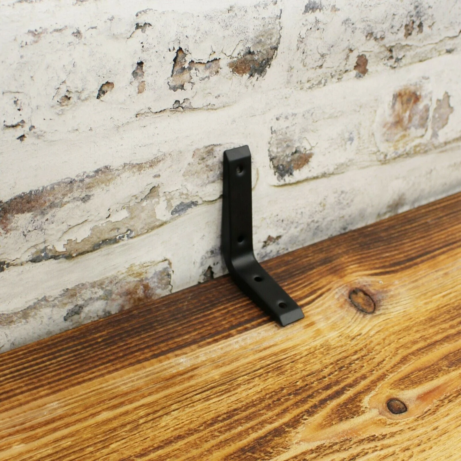 Reinforced Shelf Bracket - 100 x 75mm - Black - Image 3