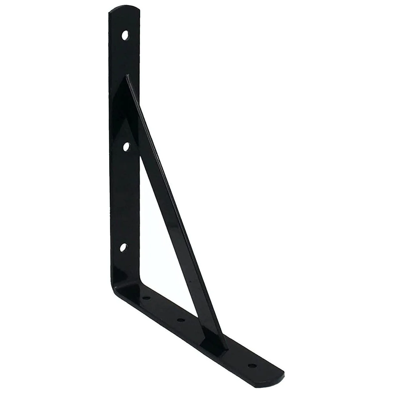 Strong Shelf Brackets PAIR Reinforced Stay Arm Shelving Heavy Duty - 250 x 300 x 30 x 4mm - Black - PAIR - Image 6