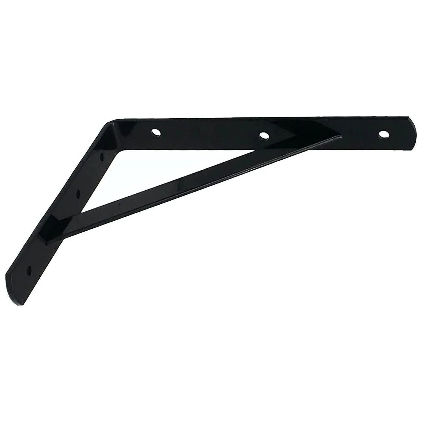 Strong Shelf Brackets PAIR Reinforced Stay Arm Shelving Heavy Duty - 250 x 300 x 30 x 4mm - Black - PAIR - Image 7