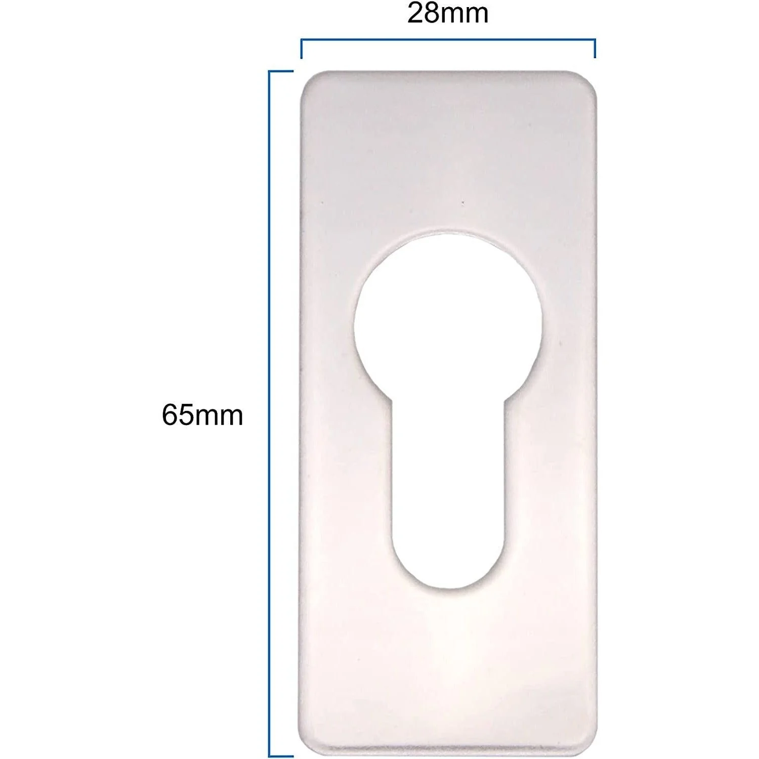 Repair Escutcheon Key Hole Cover Plate Euro Profile Self Adhesive Fix - Polished Stainless Steel - 28mm - Image 3