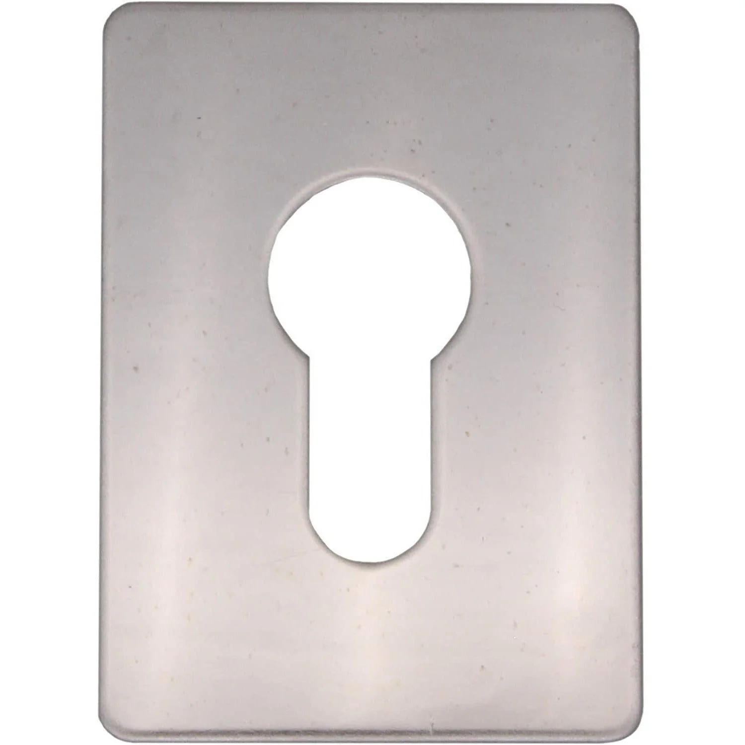 Repair Escutcheon Key Hole Cover Plate Euro Profile Self Adhesive Fix - Polished Stainless Steel - 65 x 47mm