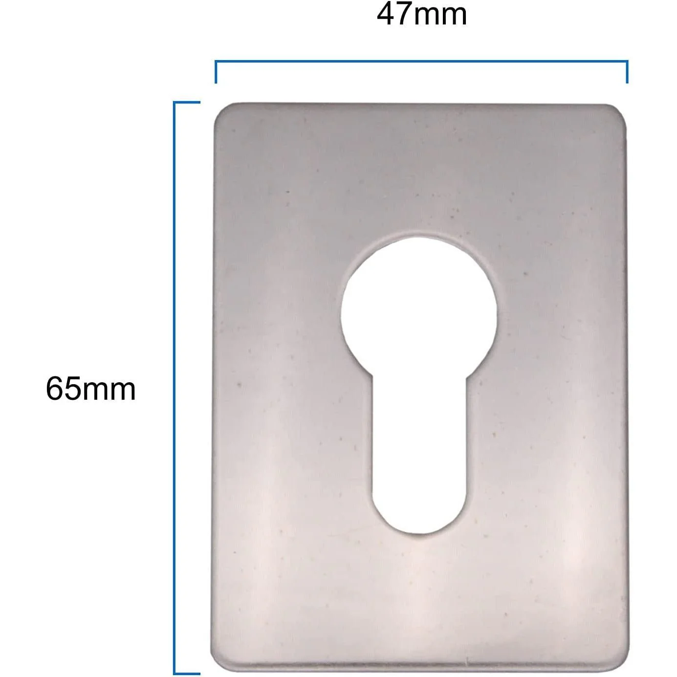 Repair Escutcheon Key Hole Cover Plate Euro Profile Self Adhesive Fix - Polished Stainless Steel - 65 x 47mm - Image 2