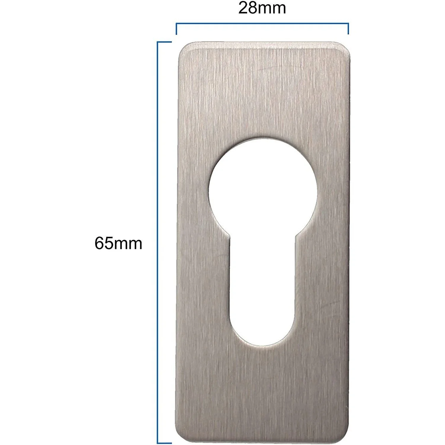 Repair Escutcheon Key Hole Cover Plate Euro Profile Self Adhesive Fix - Satin Stainless Steel - 28mm - Image 2