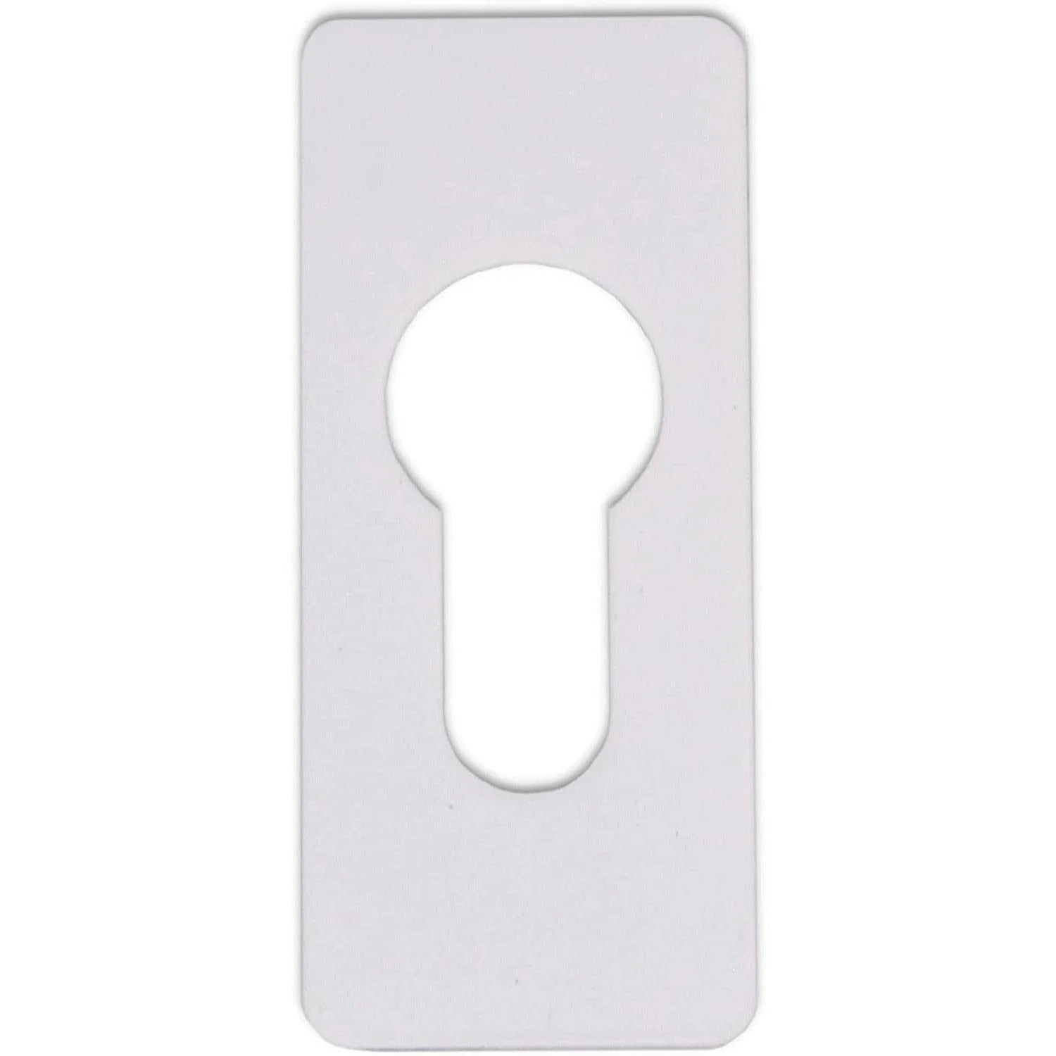 Repair Escutcheon Key Hole Cover Plate Euro Profile Self Adhesive Fix - White - 28mm