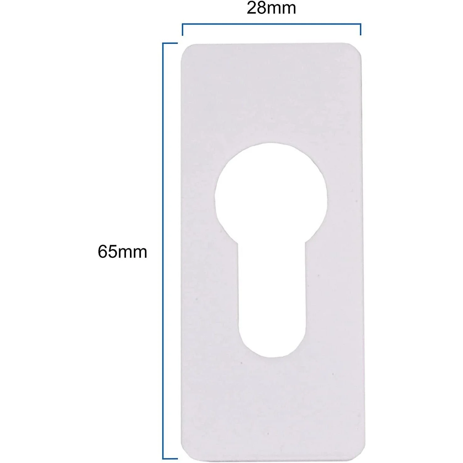 Repair Escutcheon Key Hole Cover Plate Euro Profile Self Adhesive Fix - White - 28mm - Image 2
