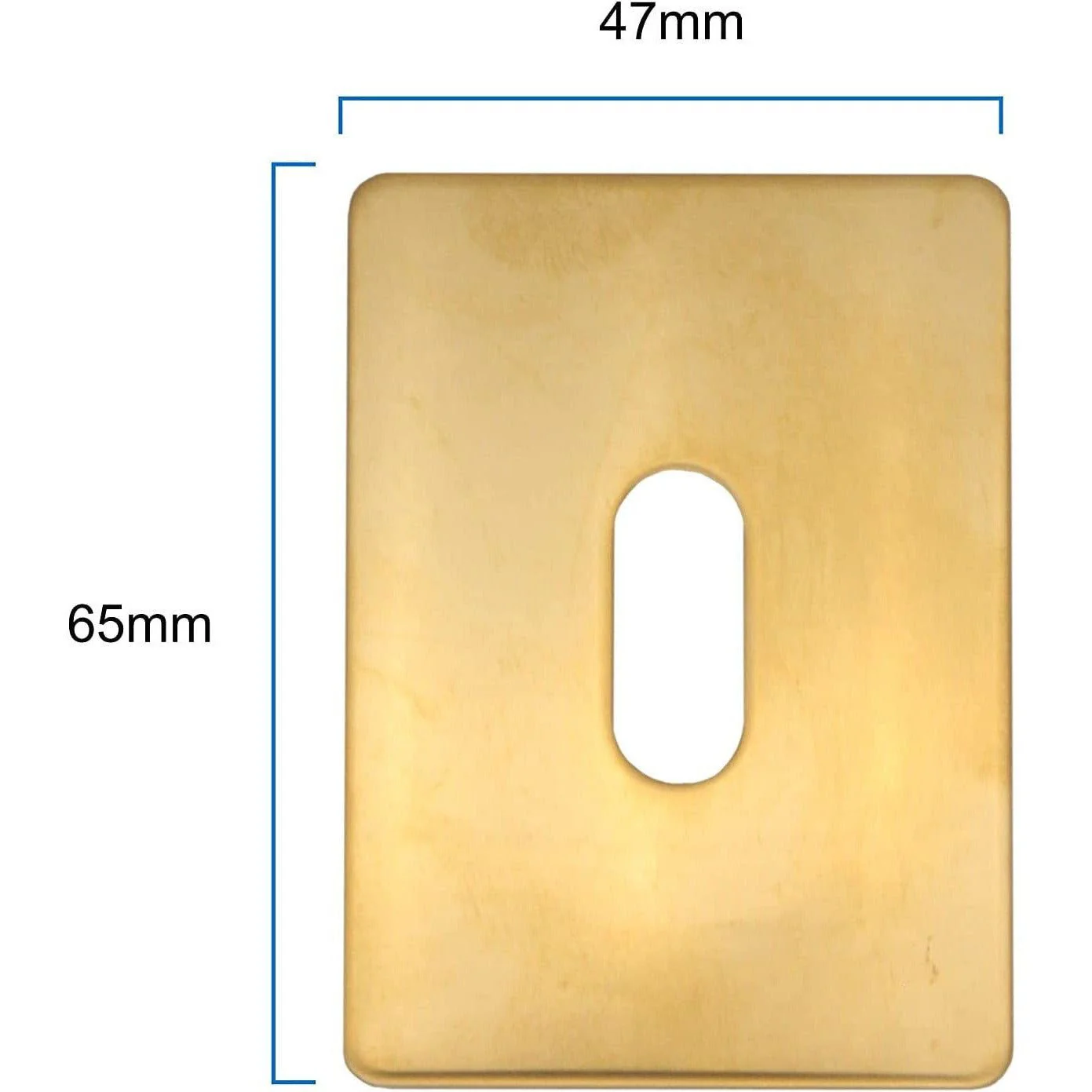 Repair Escutcheon Key Hole Cover Plate Self Adhesive Fix - Polished Brass - 47mm - Image 2