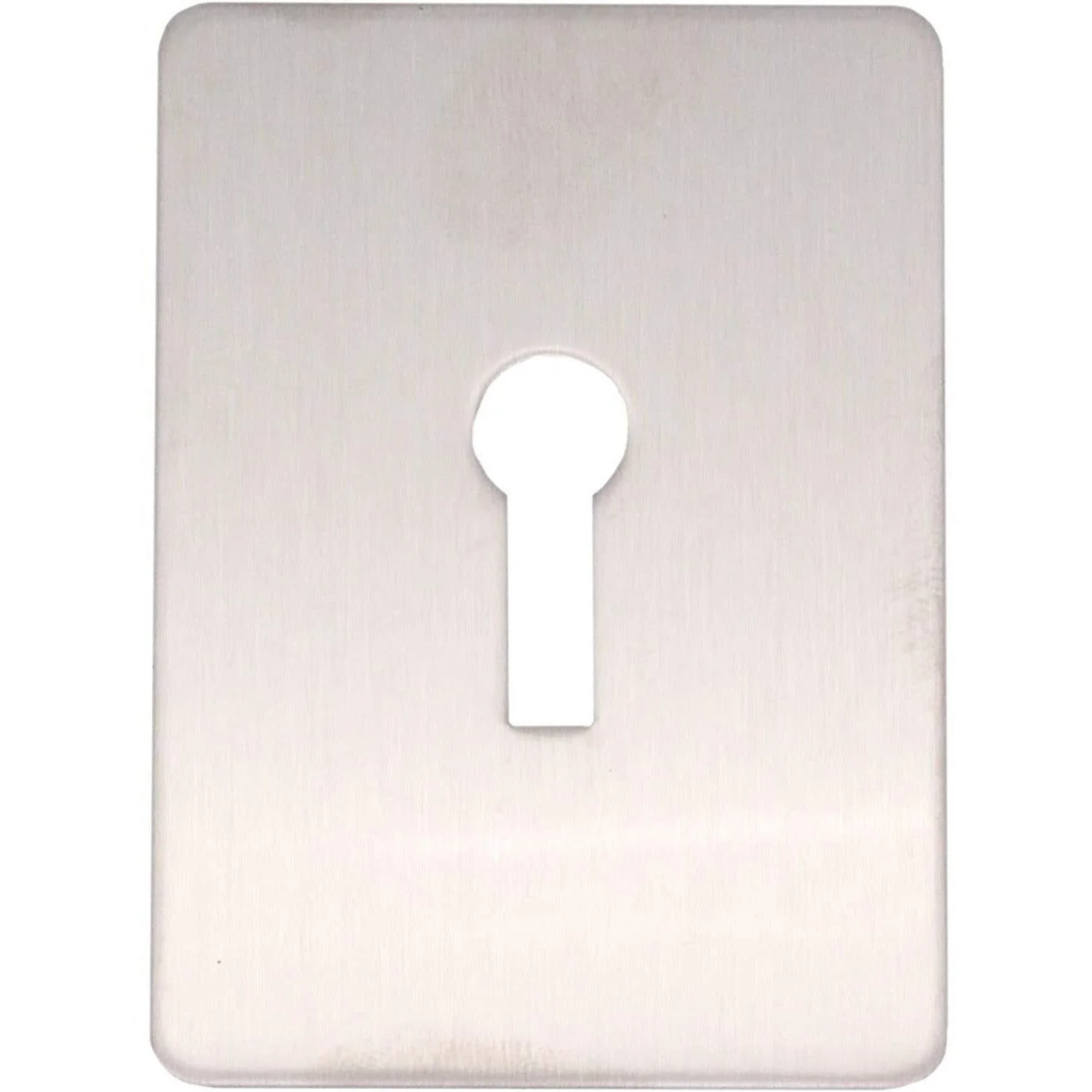 Repair Escutcheon Key Hole Cover Plate Self Adhesive Fix - Satin Stainless Steel - 47mm