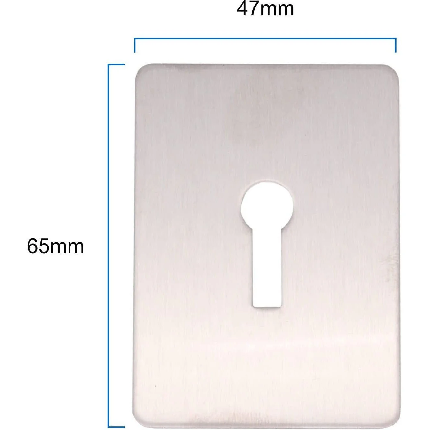 Repair Escutcheon Key Hole Cover Plate Self Adhesive Fix - Satin Stainless Steel - 47mm - Image 3