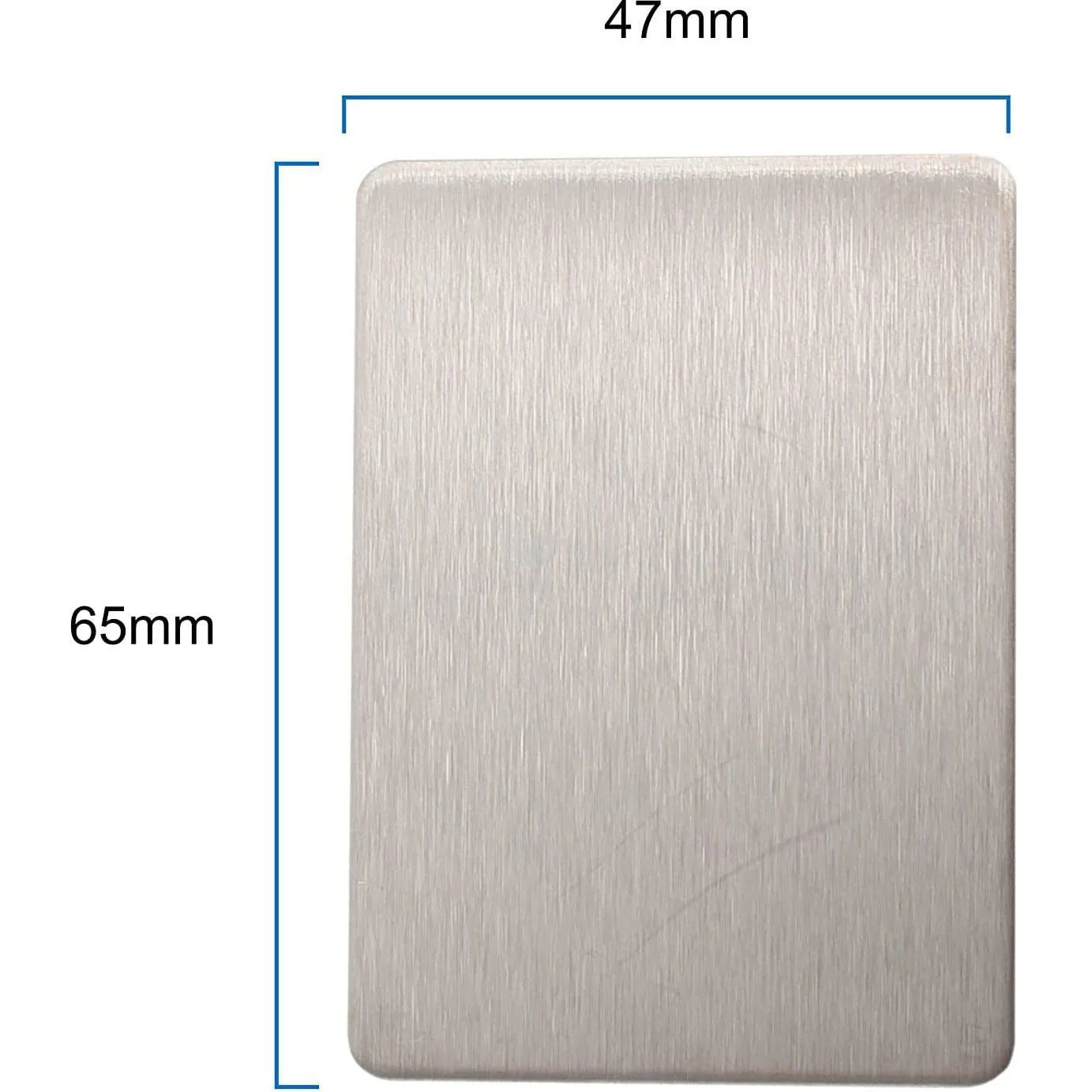 Repair Escutcheon - Blank - 65x47x1.2mm - Satin Stainless - Image 2