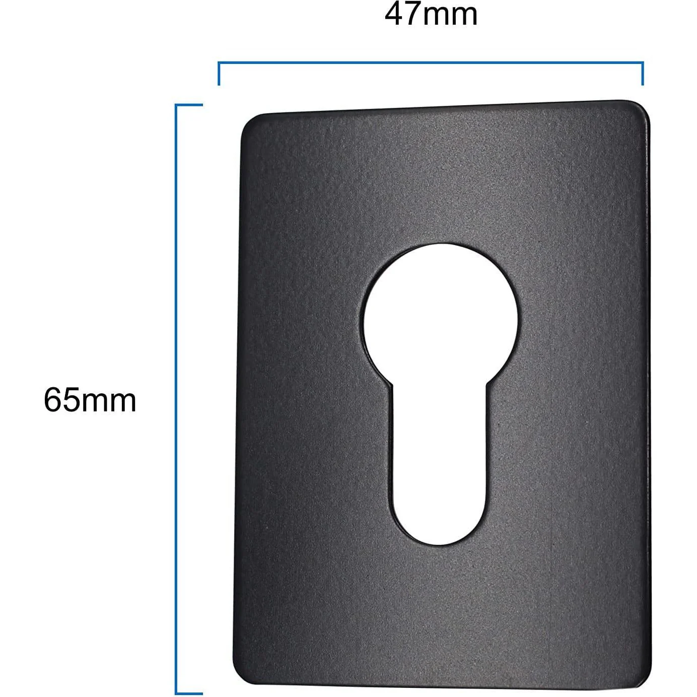 Repair Escutcheon Large Self Adhesive - SUS304 - Euro - 65x47x1.2mm - Black - Image 3