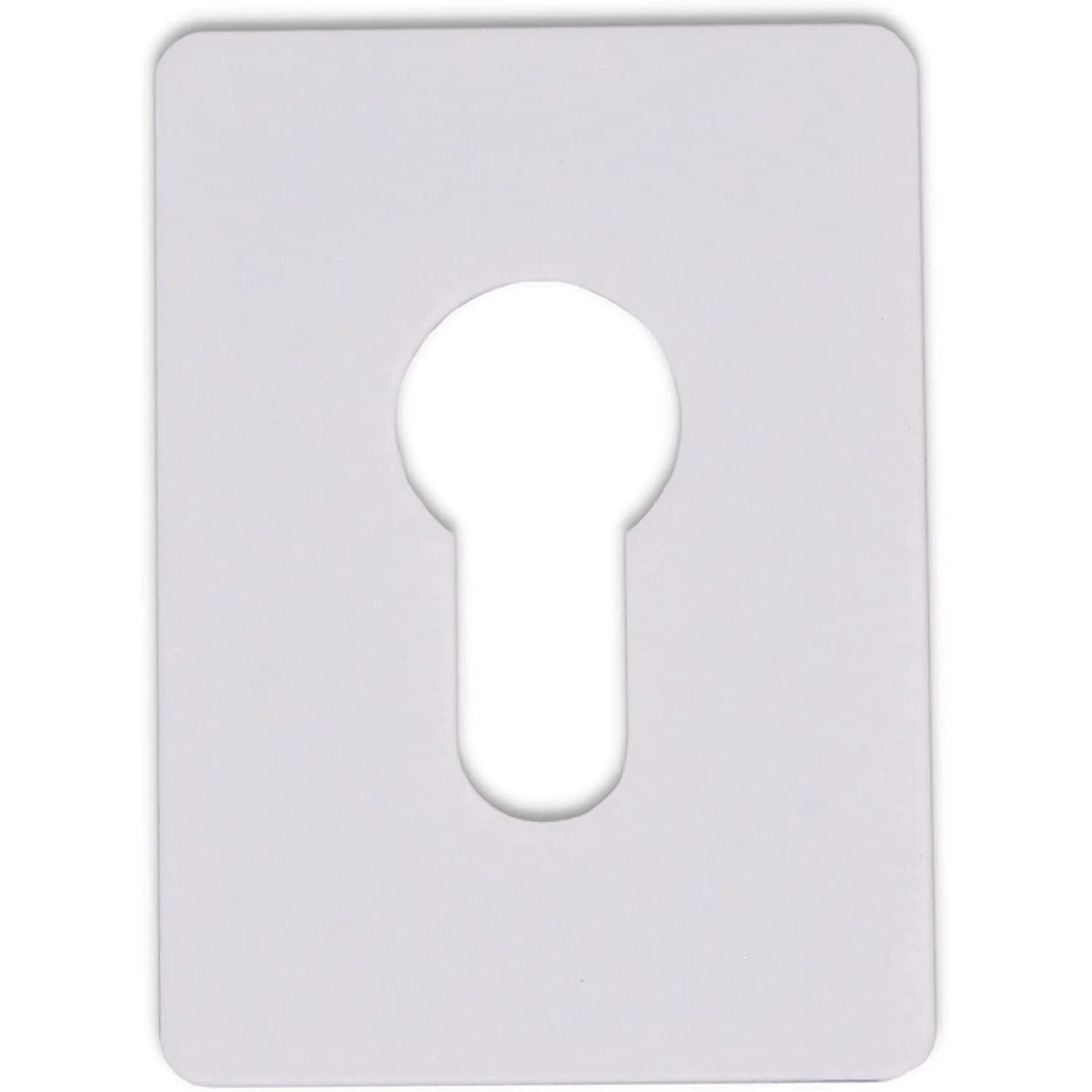 Repair Escutcheon Large Self Adhesive - SUS304 - Euro - 65x47x1.2mm - White
