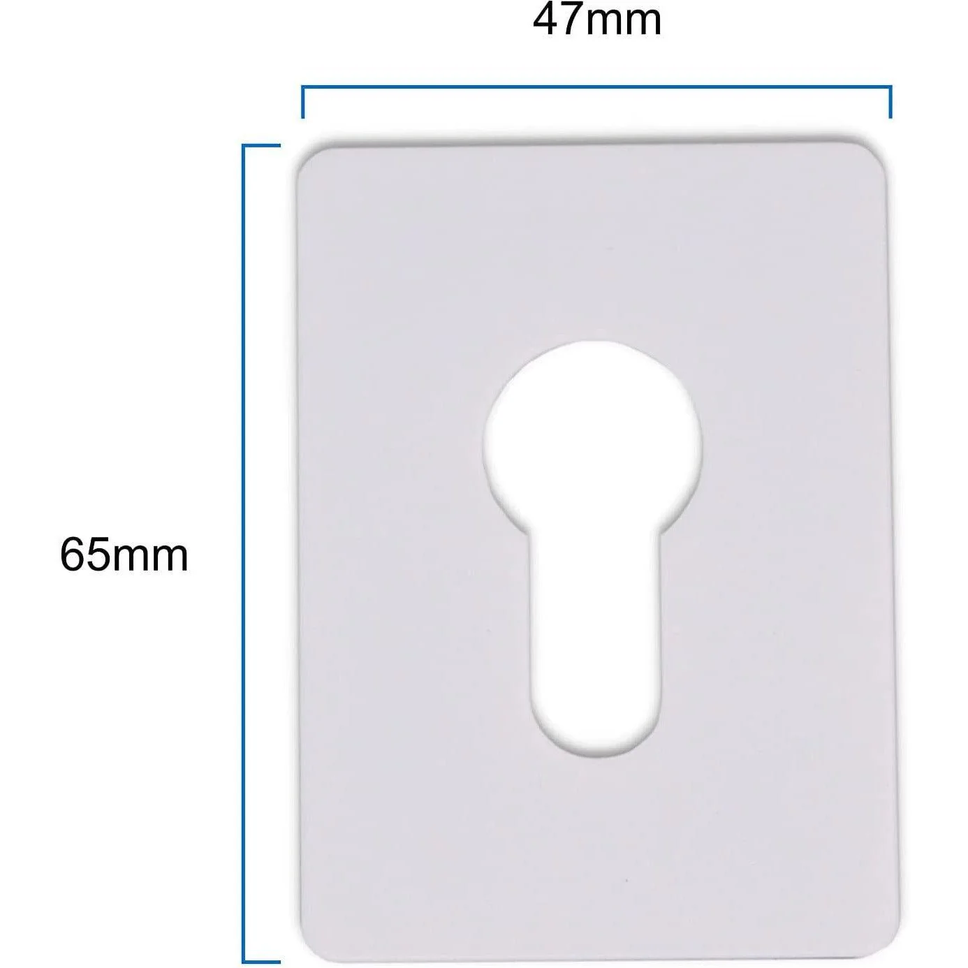 Repair Escutcheon Large Self Adhesive - SUS304 - Euro - 65x47x1.2mm - White - Image 4