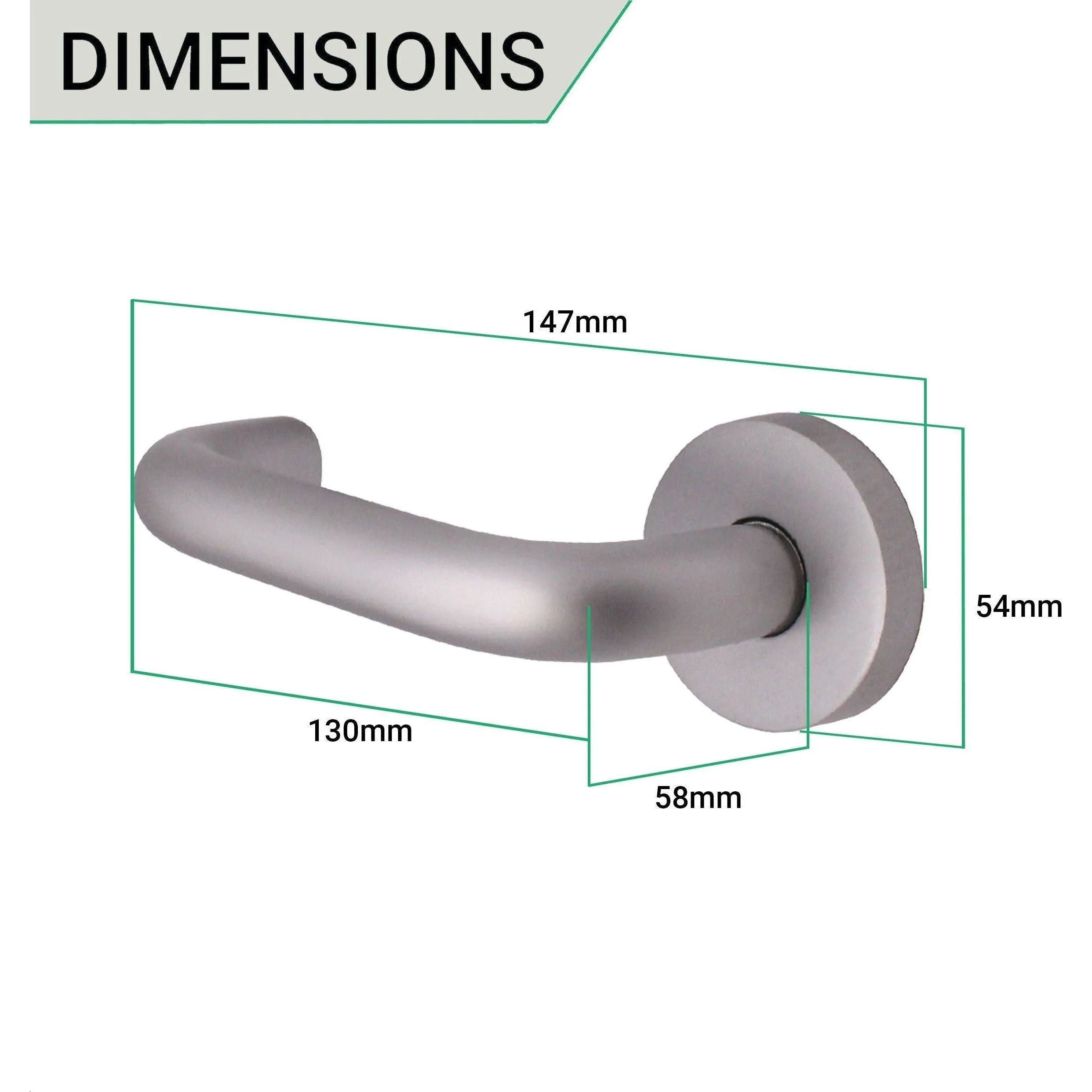 Return To Door Lever on Rose - 19 x 52mm - Satin Aluminium - 19mm 3 Lever Lock Pack - Image 2