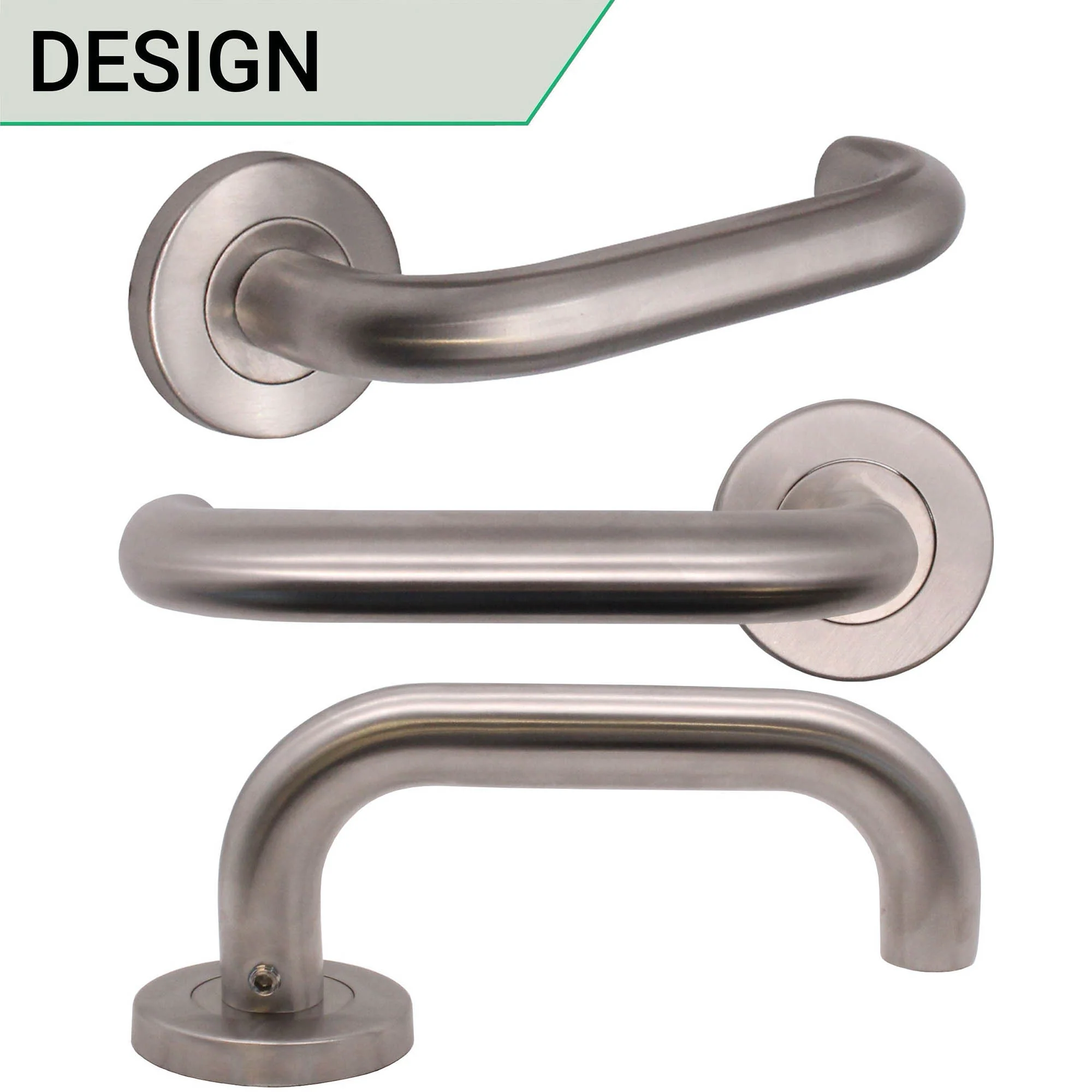 Return To Door Lever on Rose Handle Euro Cylinder Master Keyed Set - Satin Stainless Steel - 57mm Backset Lock - Image 4