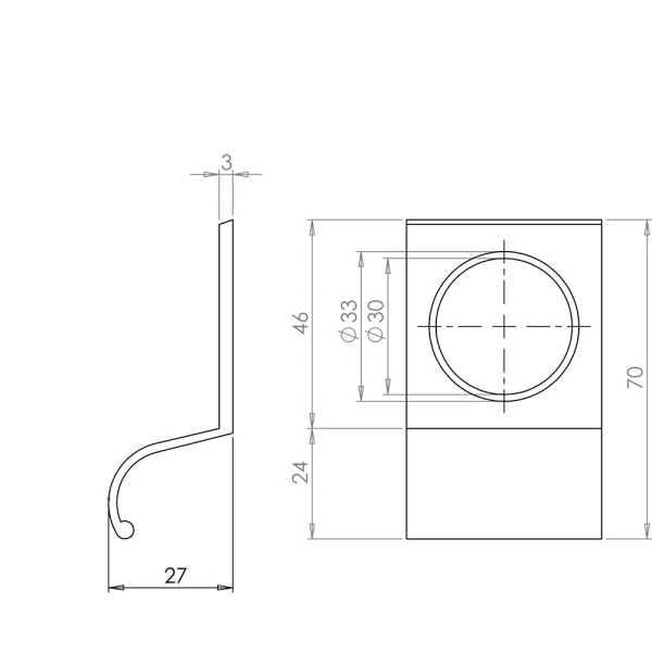 Rim Cylinder Pull - Satin Aluminium - Image 2