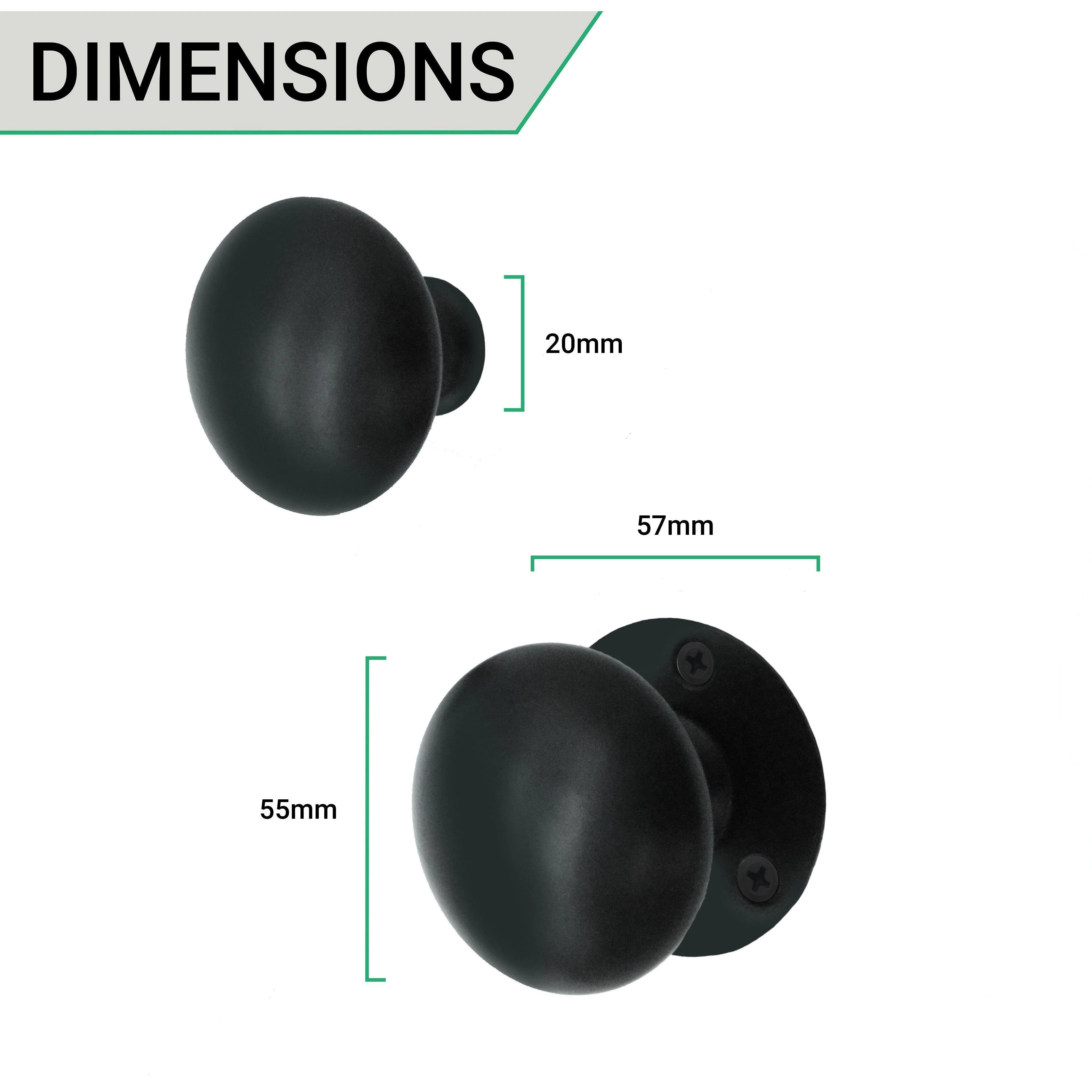 Victorian Matt Black Rim Door Knob - Image 3