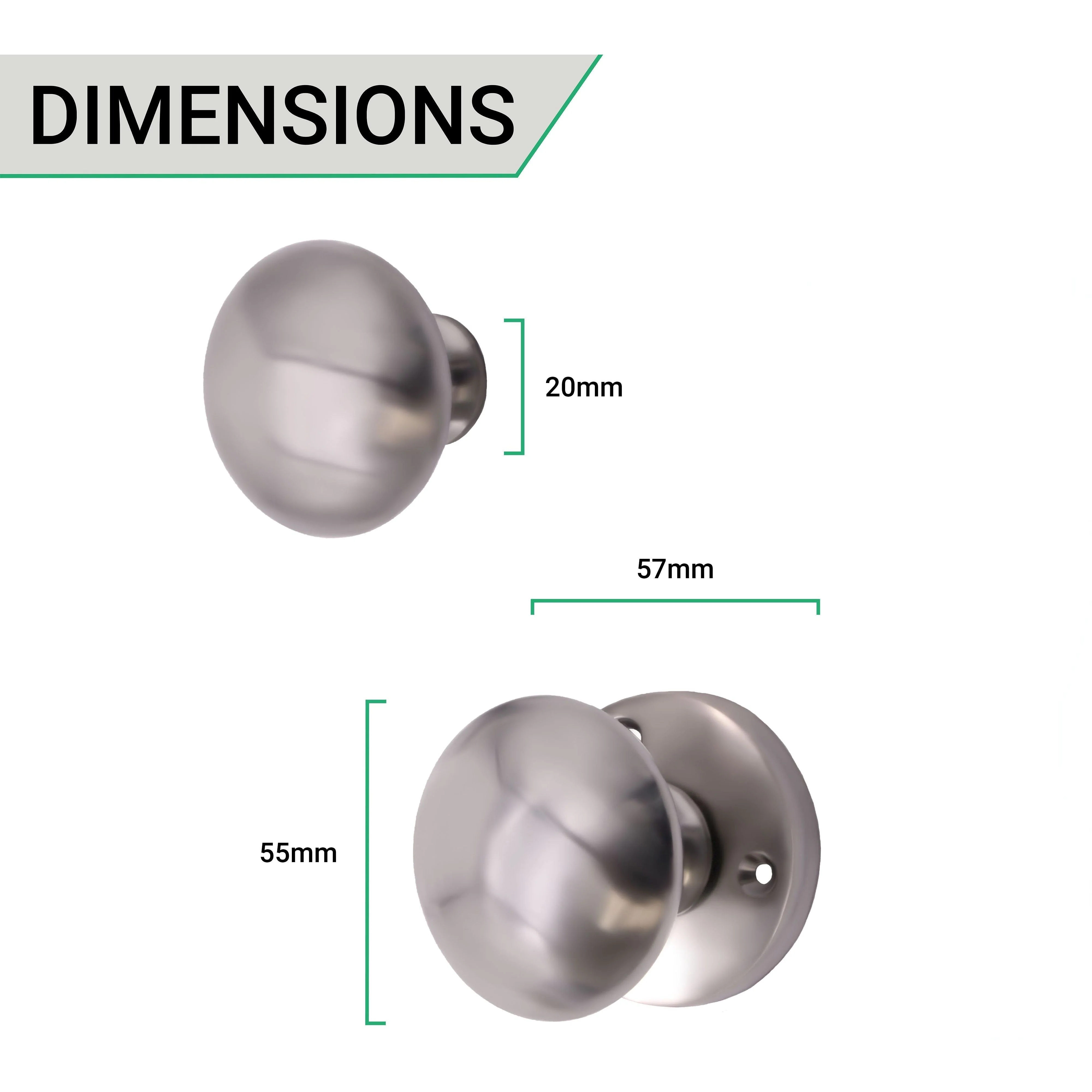 Victorian Satin Chrome Rim Door Knob - Image 3
