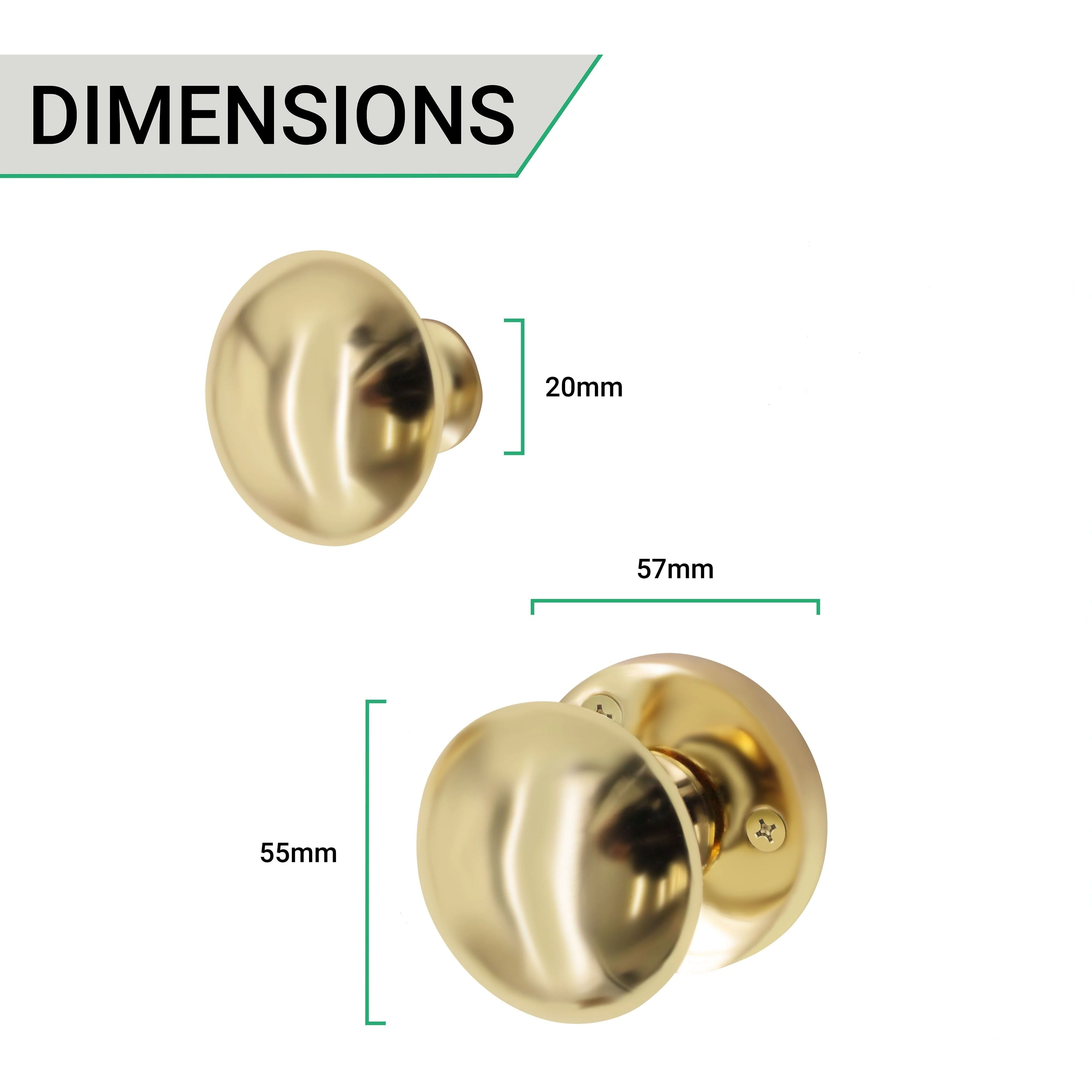 Victorian Polished Brass Rim Door Knob - Image 3