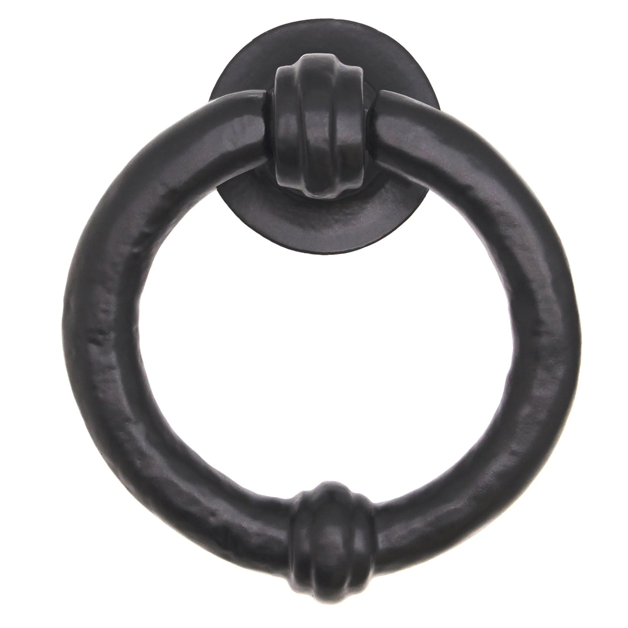 Ring Door Knocker - 100mm - Black Antique Iron - Image 2