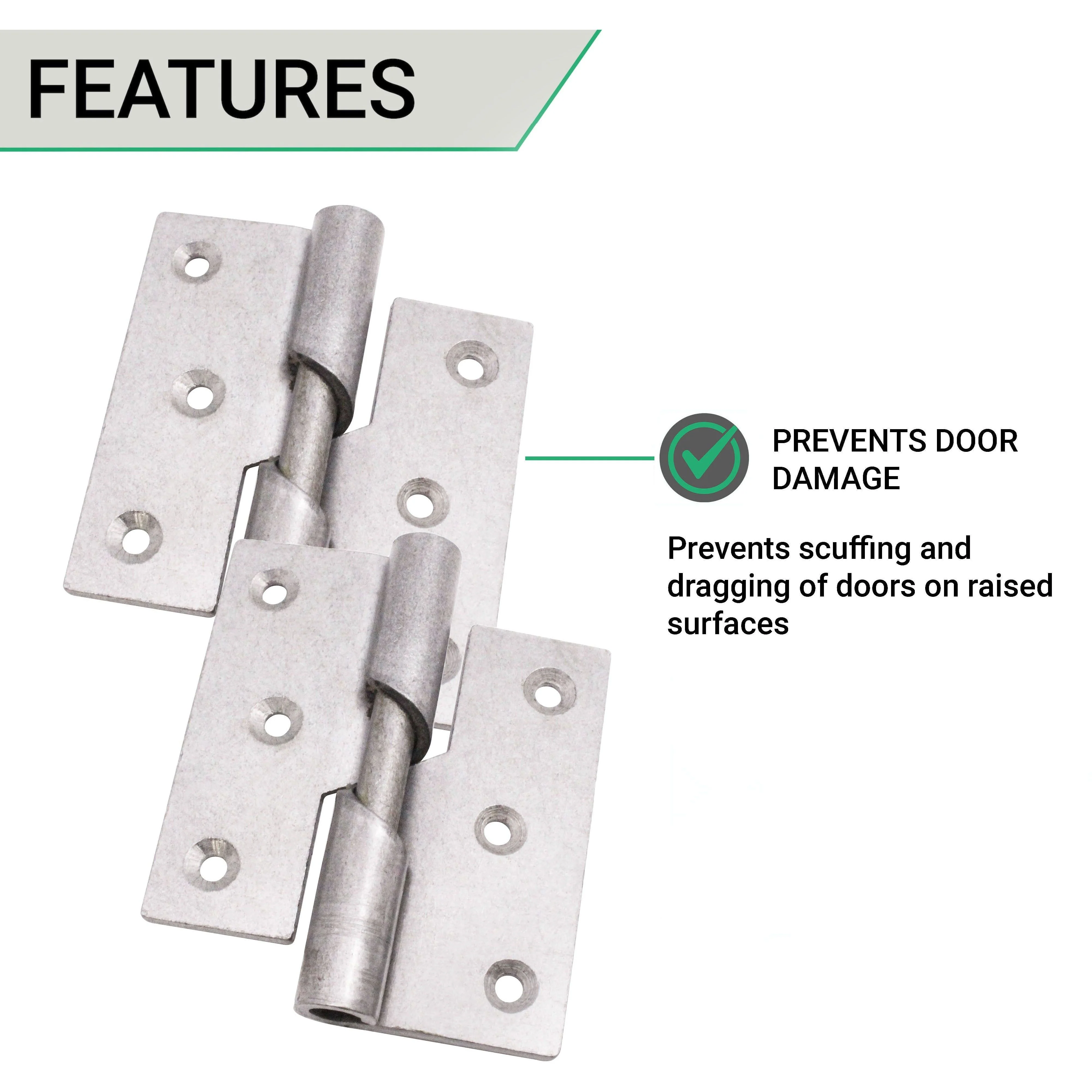 Rising Hinges 3" Steel - Right Hung Open Away - 76x70x2.5mm - Self Colour - Pair - EXCLUDING Screws - Image 4