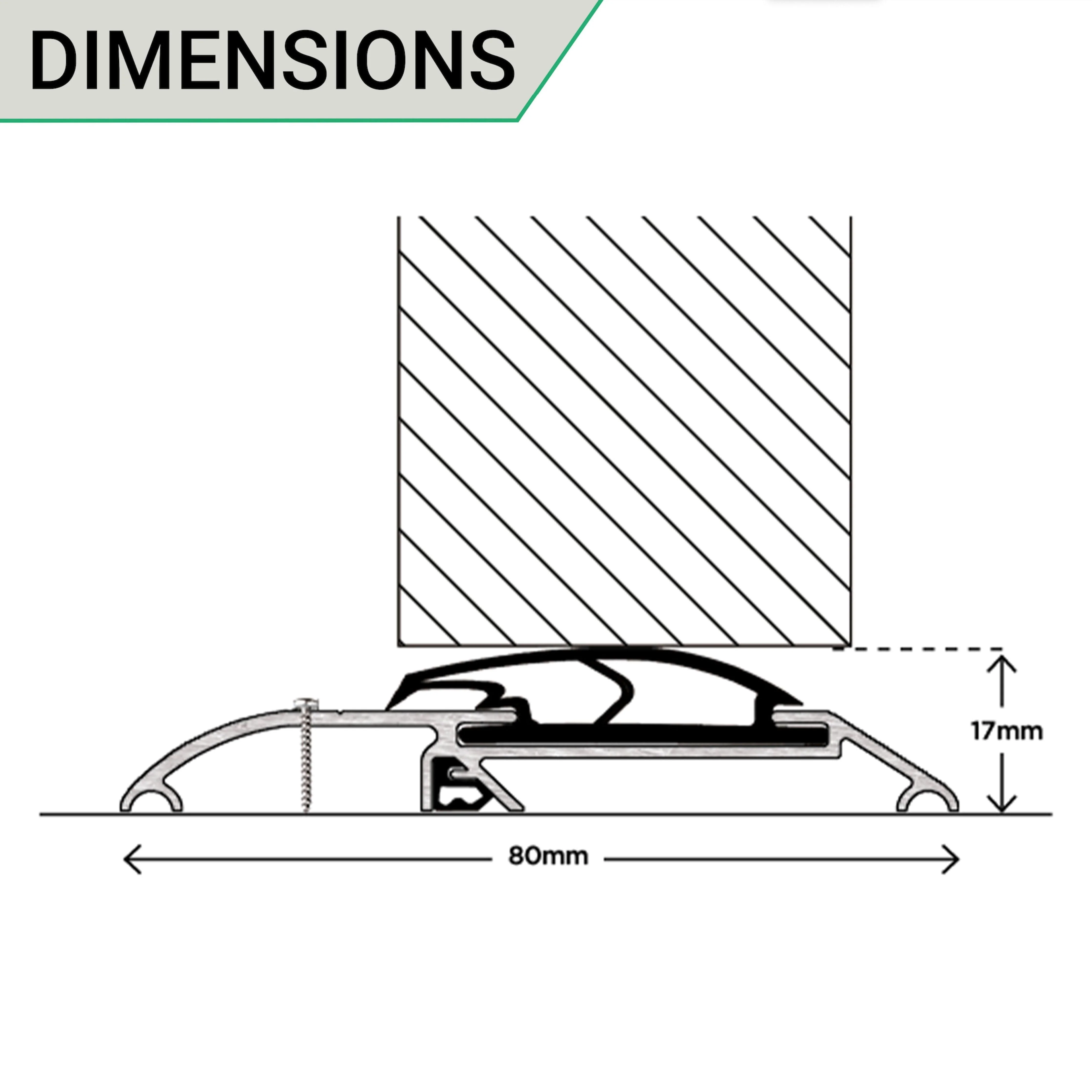 Roll Over Door Threshold Seal - Inward and Outward Opening - 914mm - Gold - Image 4
