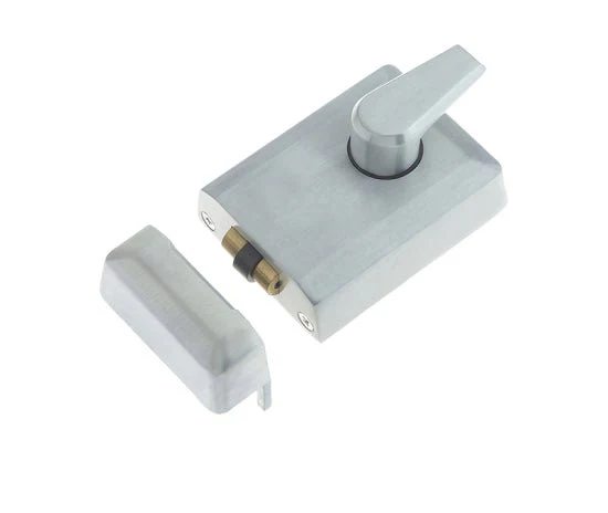 Fire Rated Roller Bolt Rim Night Latch - FD30 - 90mm Case 60mm Backset - Satin Chrome