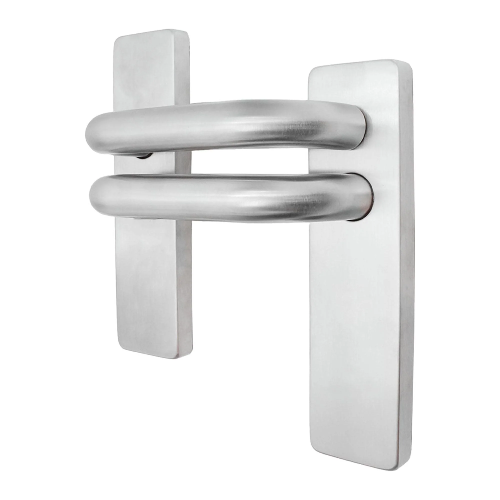 Round Bar 19mm Safety Return To Door Lever Latch Pack - 175 x 44mm - 66mm Latch x 75mm Hinges - Satin Stainless - Image 2