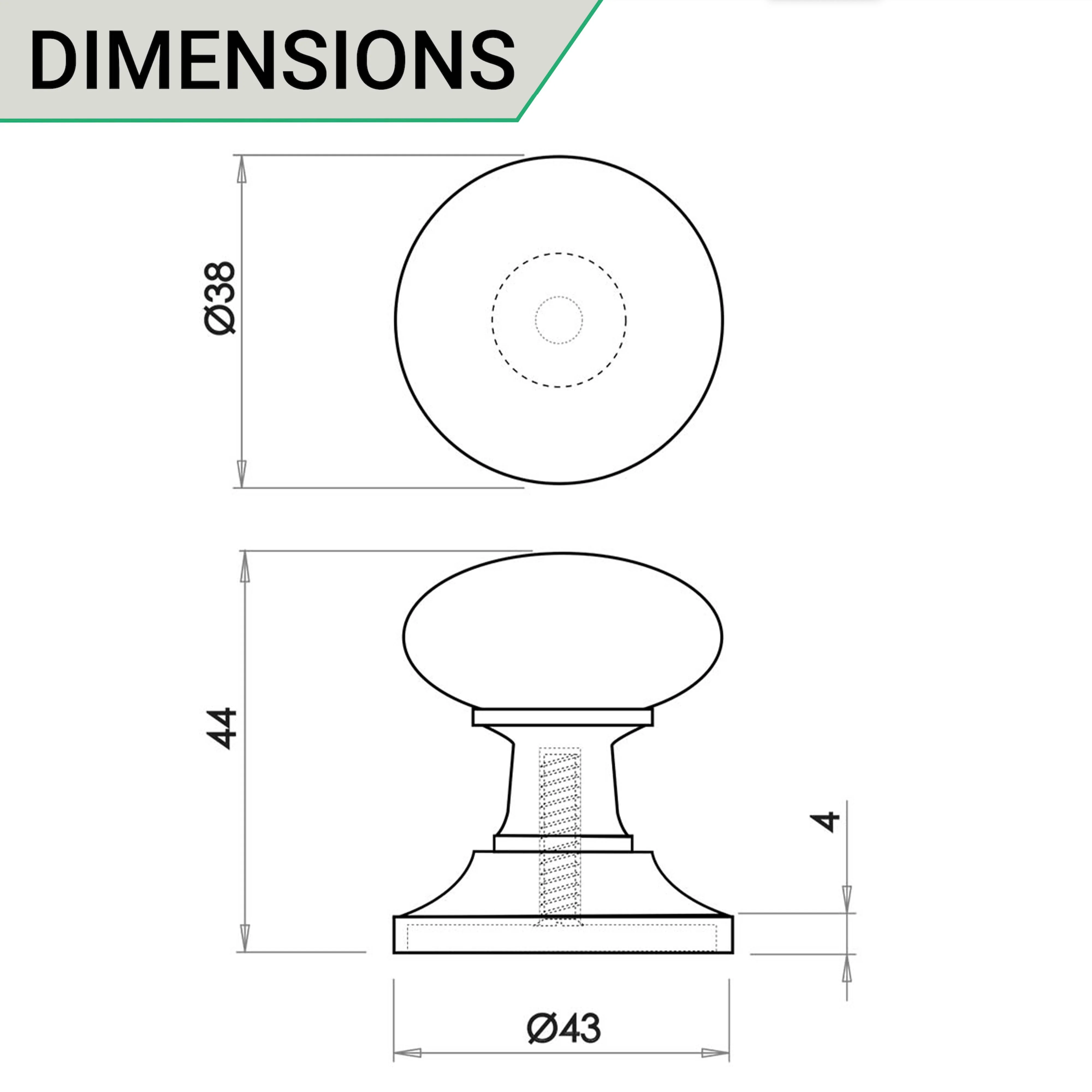 Round Cupboard Knob - 38mm - Black Antique Iron - Image 4