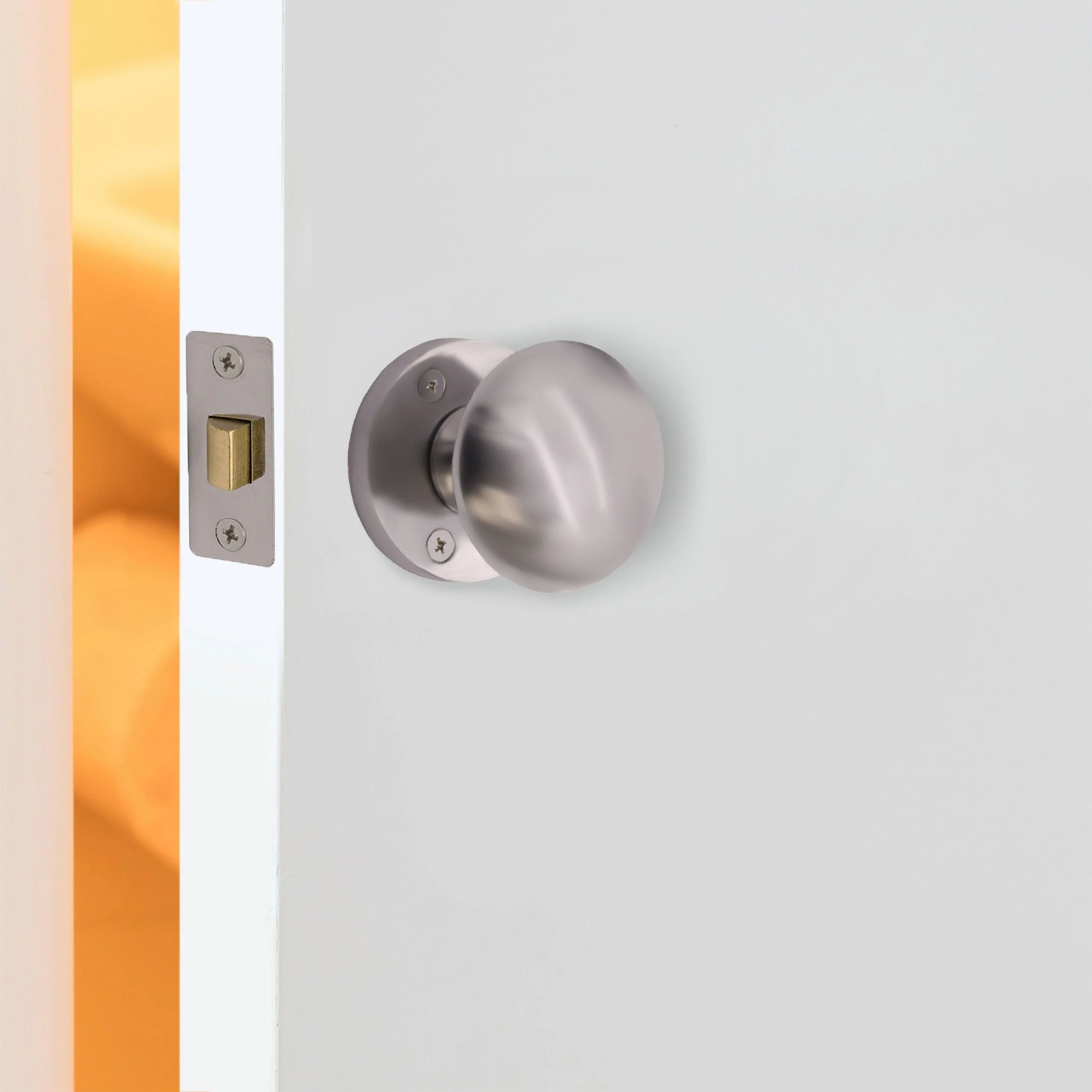 Victorian Satin Chrome Mortice Door Knob Kit - 76mm Latch - 102mm Hinges - Image 5